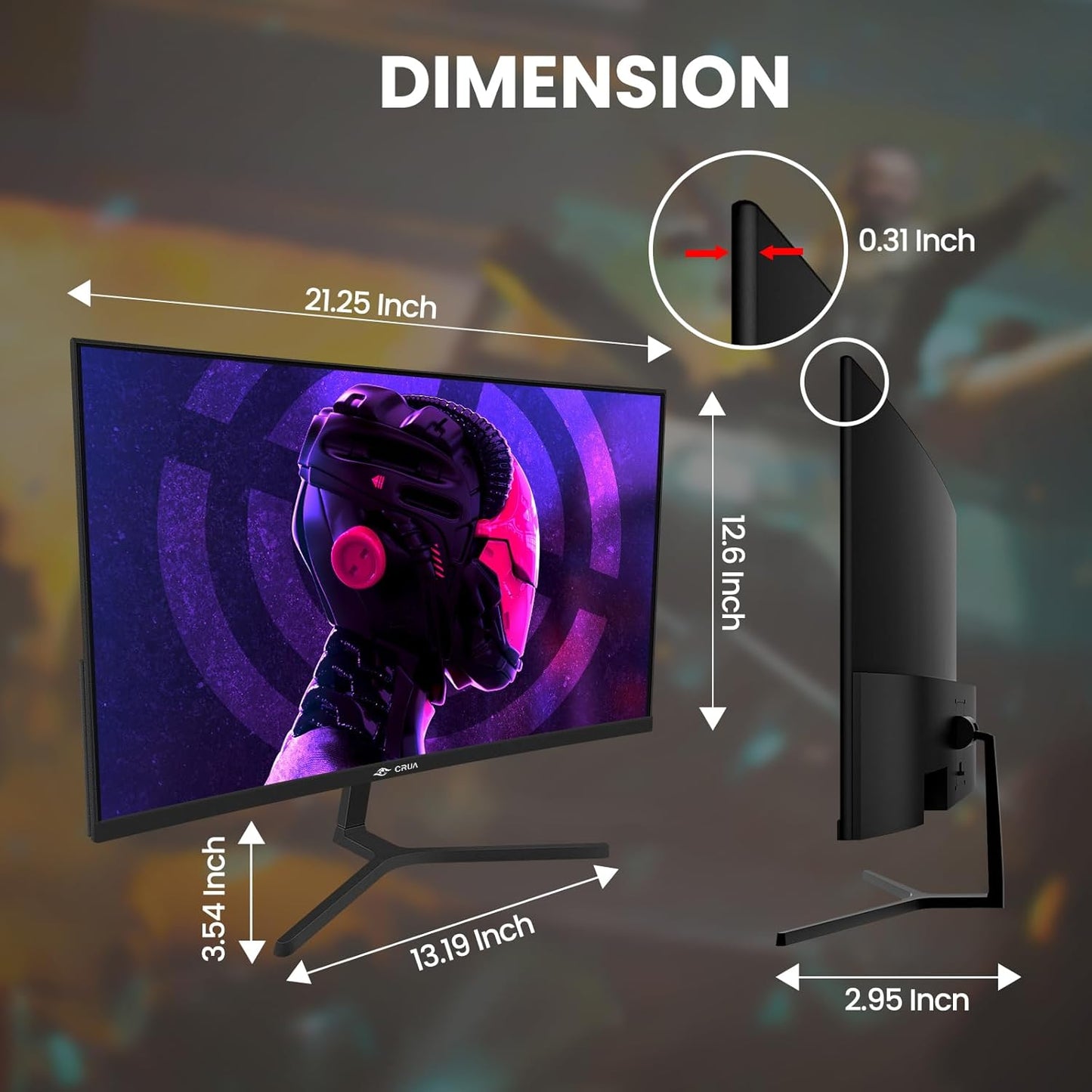 CRUA 34 Inch Curved Gaming Monitor 144HZ, White 21:9 Ultra Wide PC Monitor 1500R WQHD 3440X1440P 120% sRGB Computer Display/VA Panel/PIP& PBP/HDMI2.0 & DP1.4/Tilt Adjustment/Wall Mountable