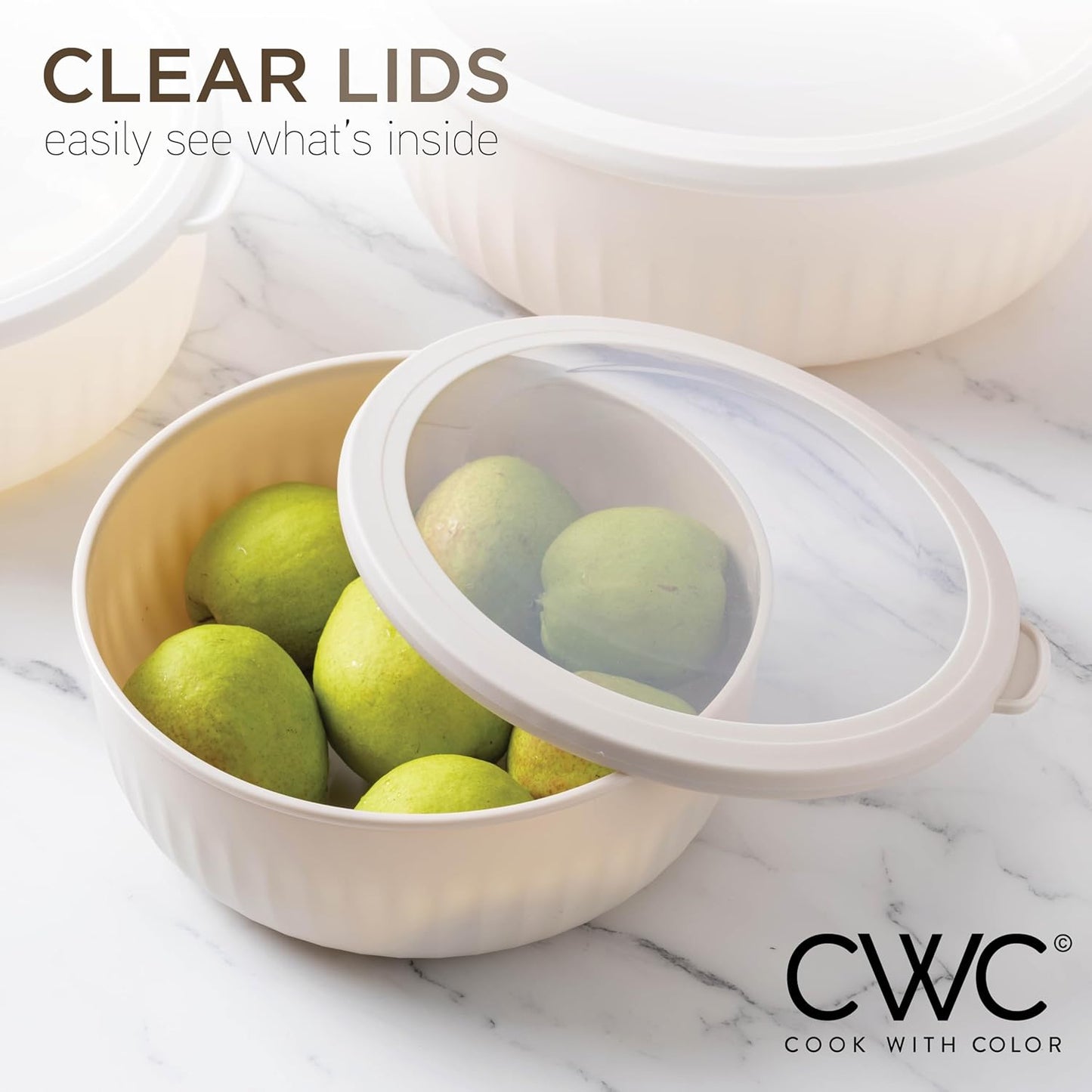 COOK WITH COLOR Prep Bowls with Lids- 8 Piece Nesting Plastic Small Mixing Bowl Set with Lids (Teal Ombre)