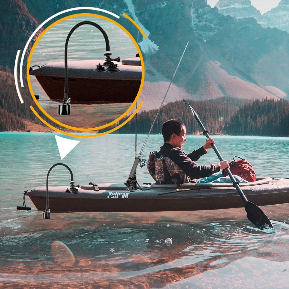 LUCKYLAKER SUP Transducer Mount Arm Kayak Transducer Arm Mount Fish Finder Mounting Arm High Strength Bracket Black Fishing Holder for Canoe Boat Kayak