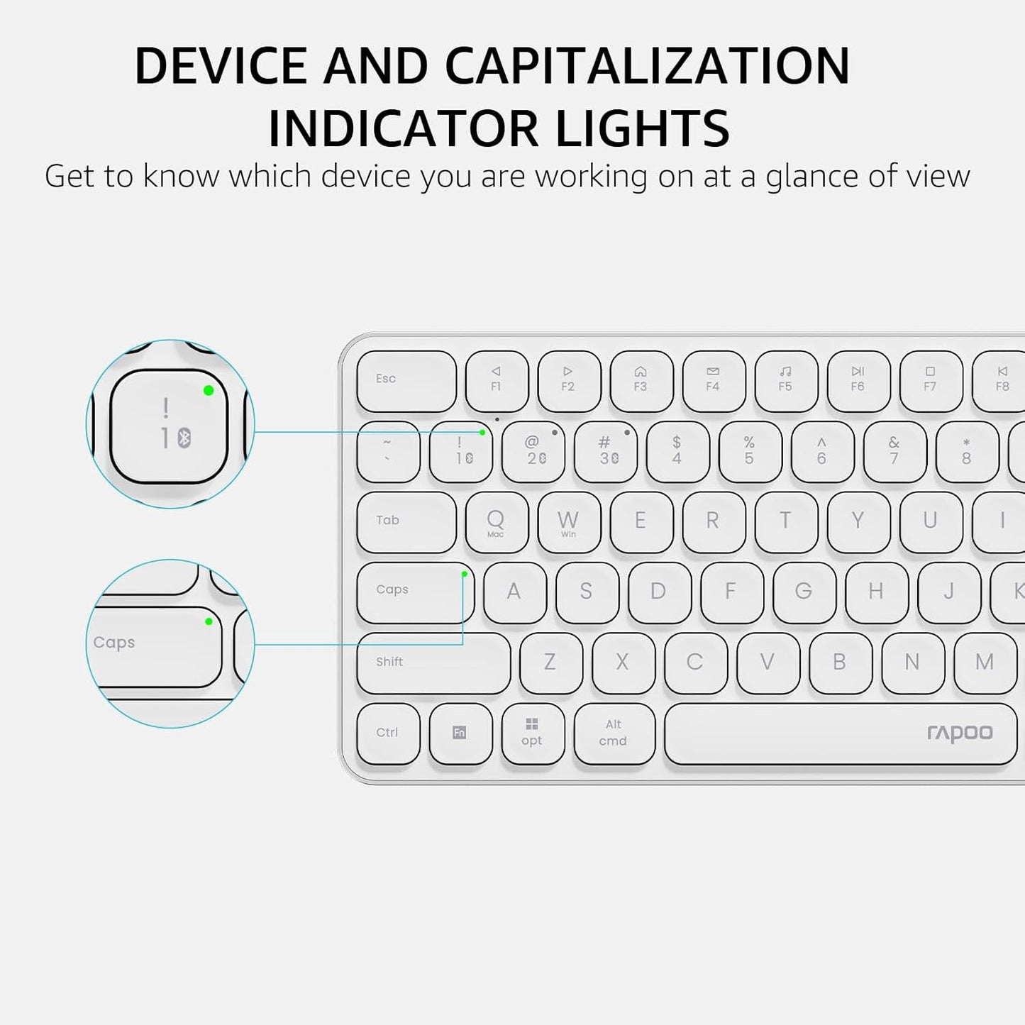 RAPOO Keyboard and Mouse Wireless - 9010M Multi-Device Wireless Keyboard Mouse Combo, 2.4GHz/Bluetooth 5.0/4.0 Wireless Keyboard Mouse Set for Windows/Mac/Linux/Chrome, Support 4 Devices, Silent Click