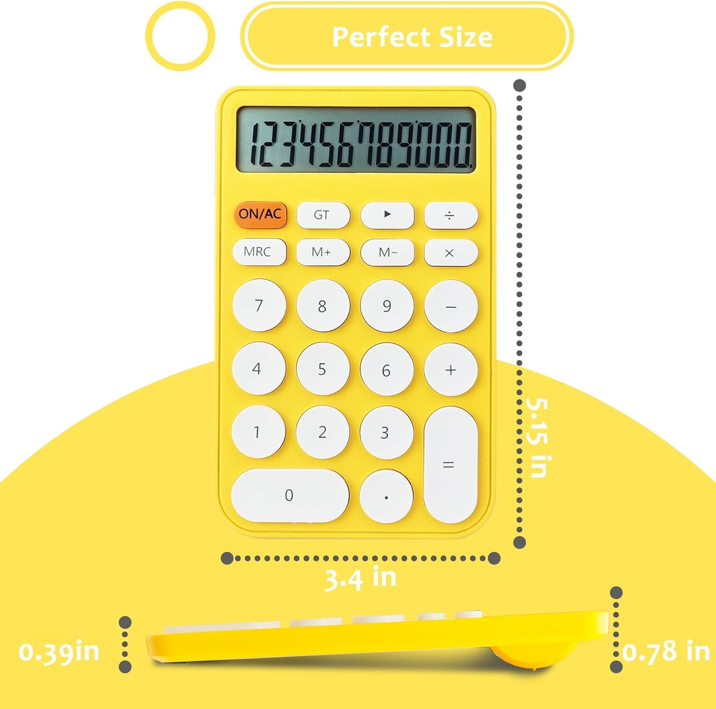VEWINGL Mechanical Switch Calculator, 12 Digit Large LCD Display and Buttons, Great for Everyday Life and Basic Office Work, with Battery
