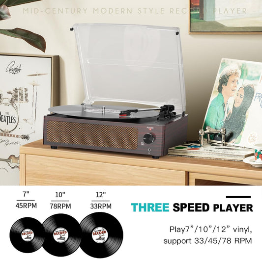 Purilite Select Bluetooth Vintage Record Player Turntable