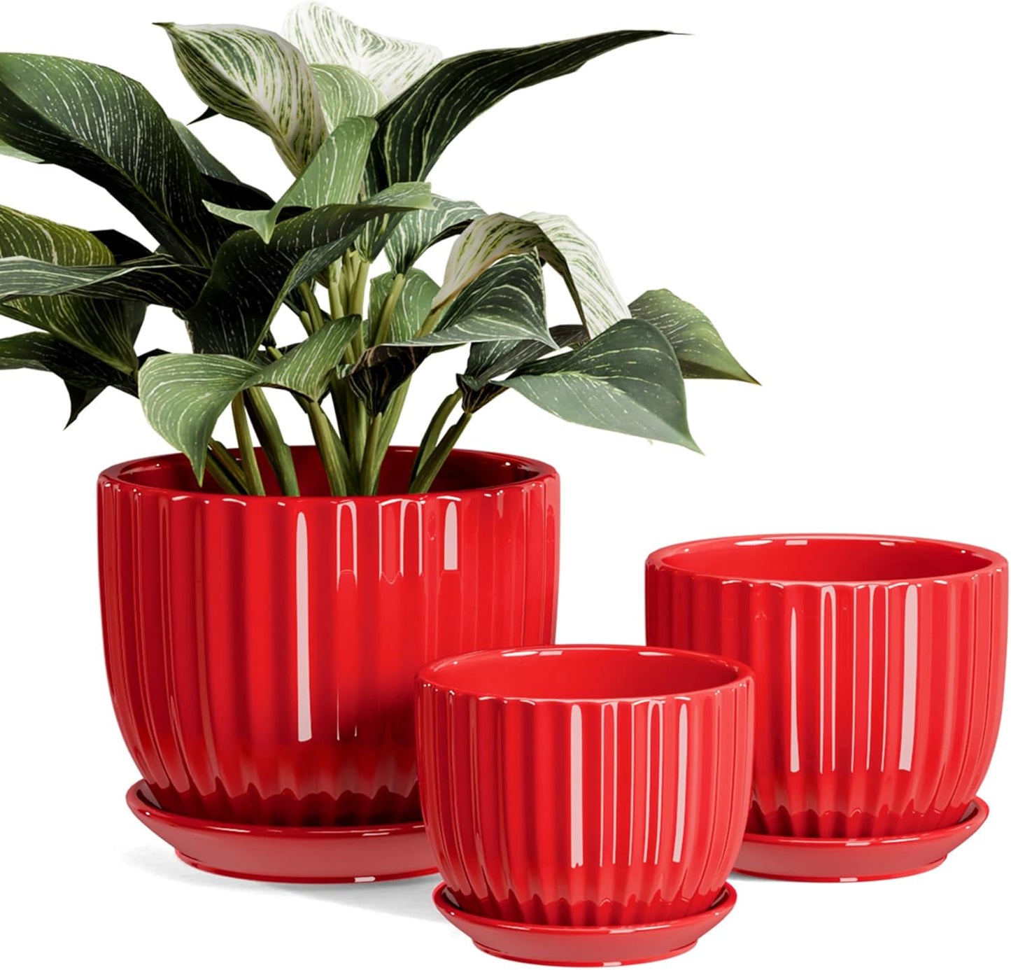 Purilite Select 3-Piece Ceramic Indoor Planter Set