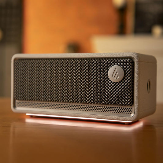 Edifier ES60 Portable Bluetooth Speaker, 34W RMS, Wireless Speaker with 360° Audio, Ambient Lights, 9 Hours Playtime, Bluetooth 5.4 Stereo Pairing, IP66 Dustproof and Waterproof, Ivory - PuriLite