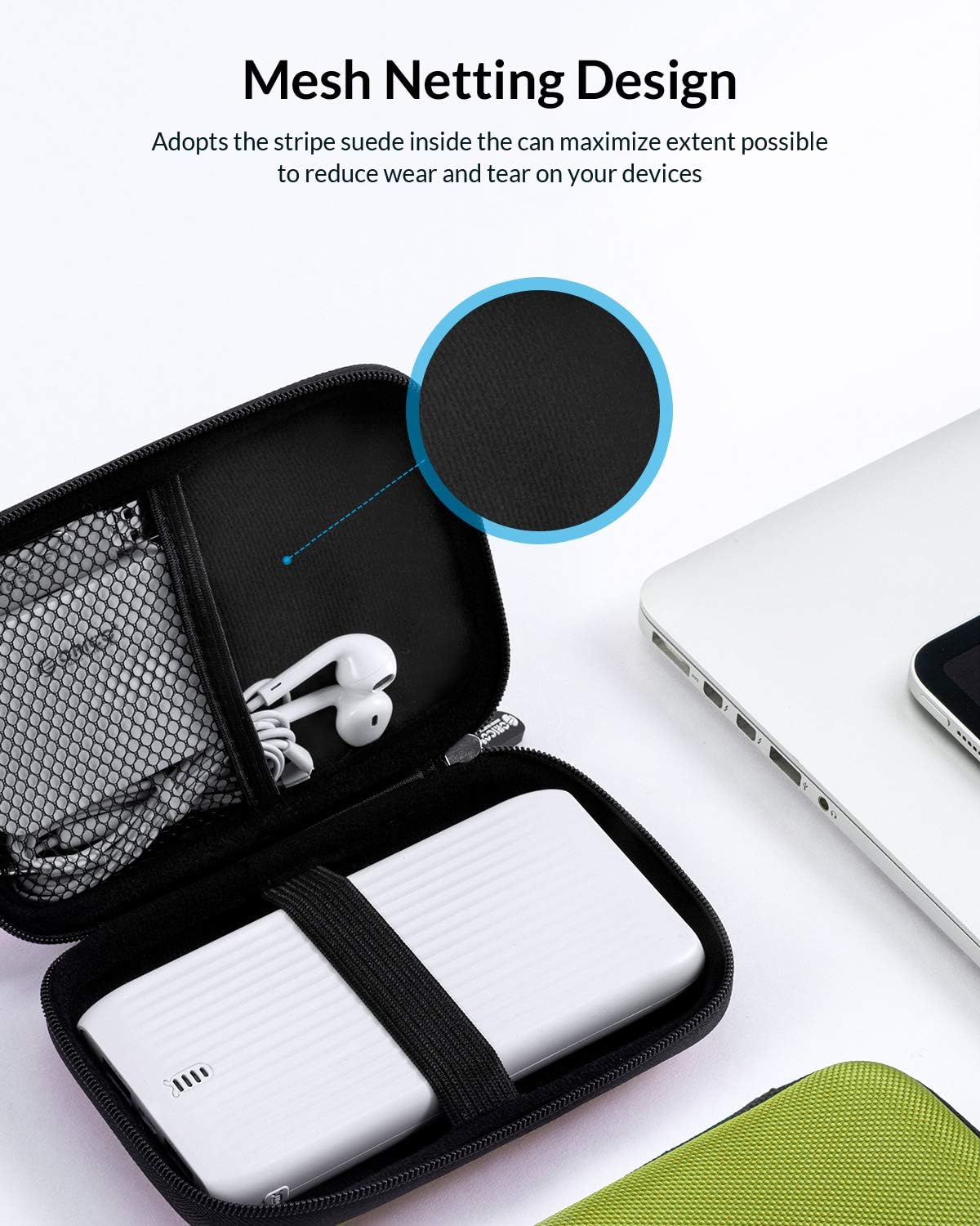 ORICO 5 Pack External Hard Drive Case 2.5 Inch Shockproof Hard Drive Bag Travel Electronics Organizer Carry Case for WD, Toshiba, Seagate, Samsung, Hitachi Hard Drive and Accessories like SD Card, USB Cable, Power Bank, Earphone, Black