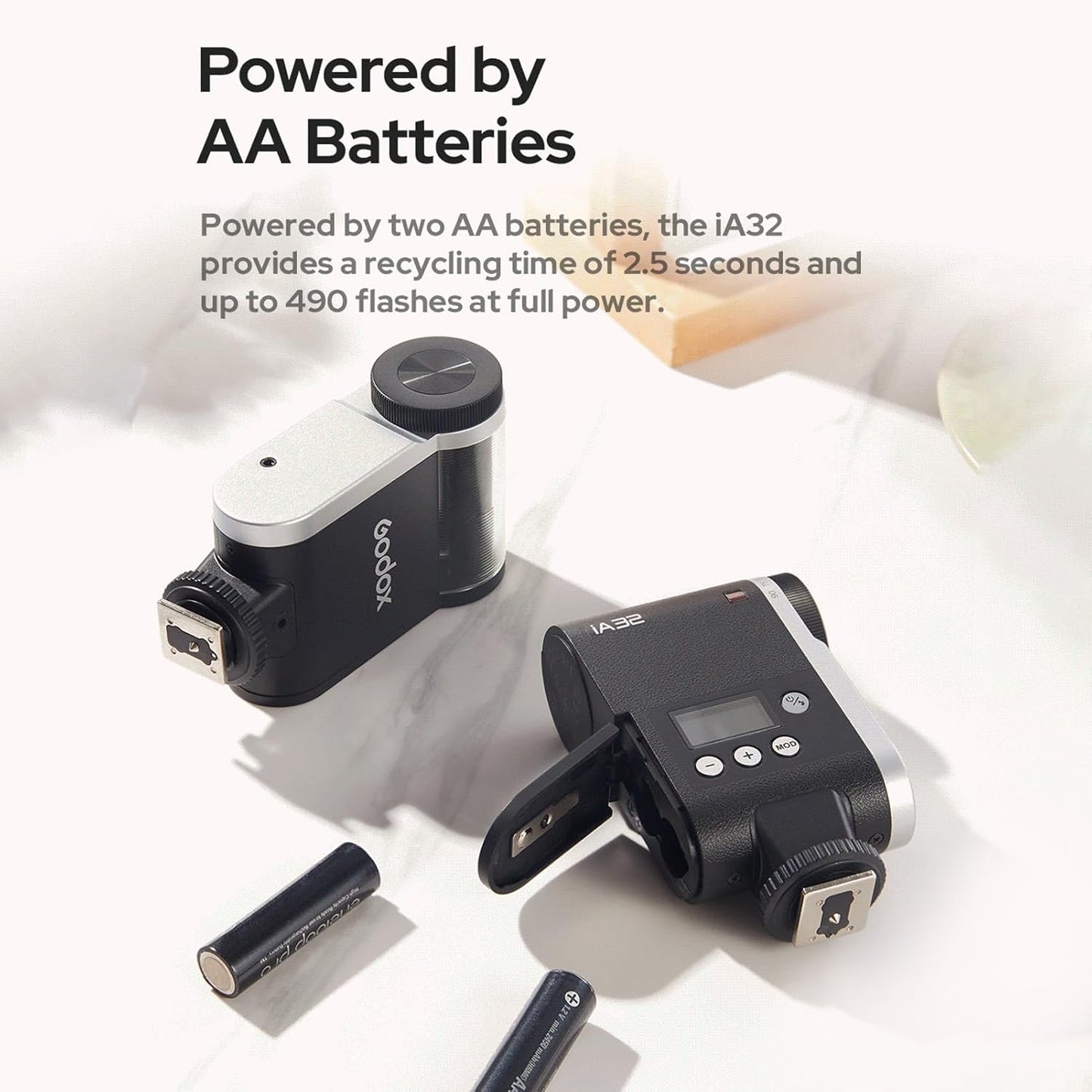 Godox iM20 Mini Flash On-Camera Speedlite with 5 Power Levels, 3s Recycle Time, 440 Full Power Flashes, Built-in Battery Replacement for Canon Nikon Sony Mirrorless Cameras