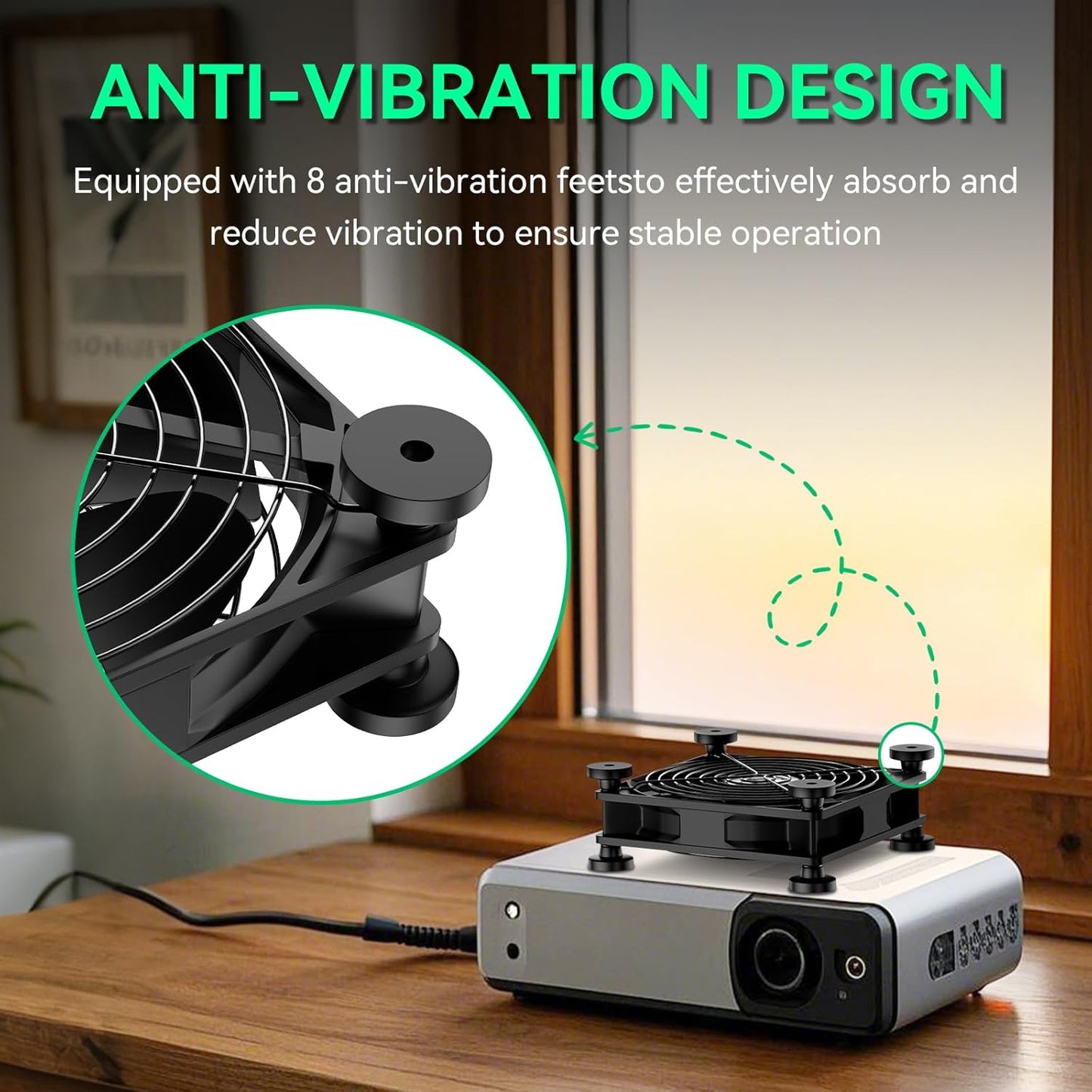 120mm Case Fan with Variable Speed Controller 3V to 12V, Axial Computer Fan with AC Plug 110V 120V 220V, Quiet Brushless USB Fan for PC Computer Cooling Biltong Box Cabinet Receiver Xbox DVR, 2 Pack