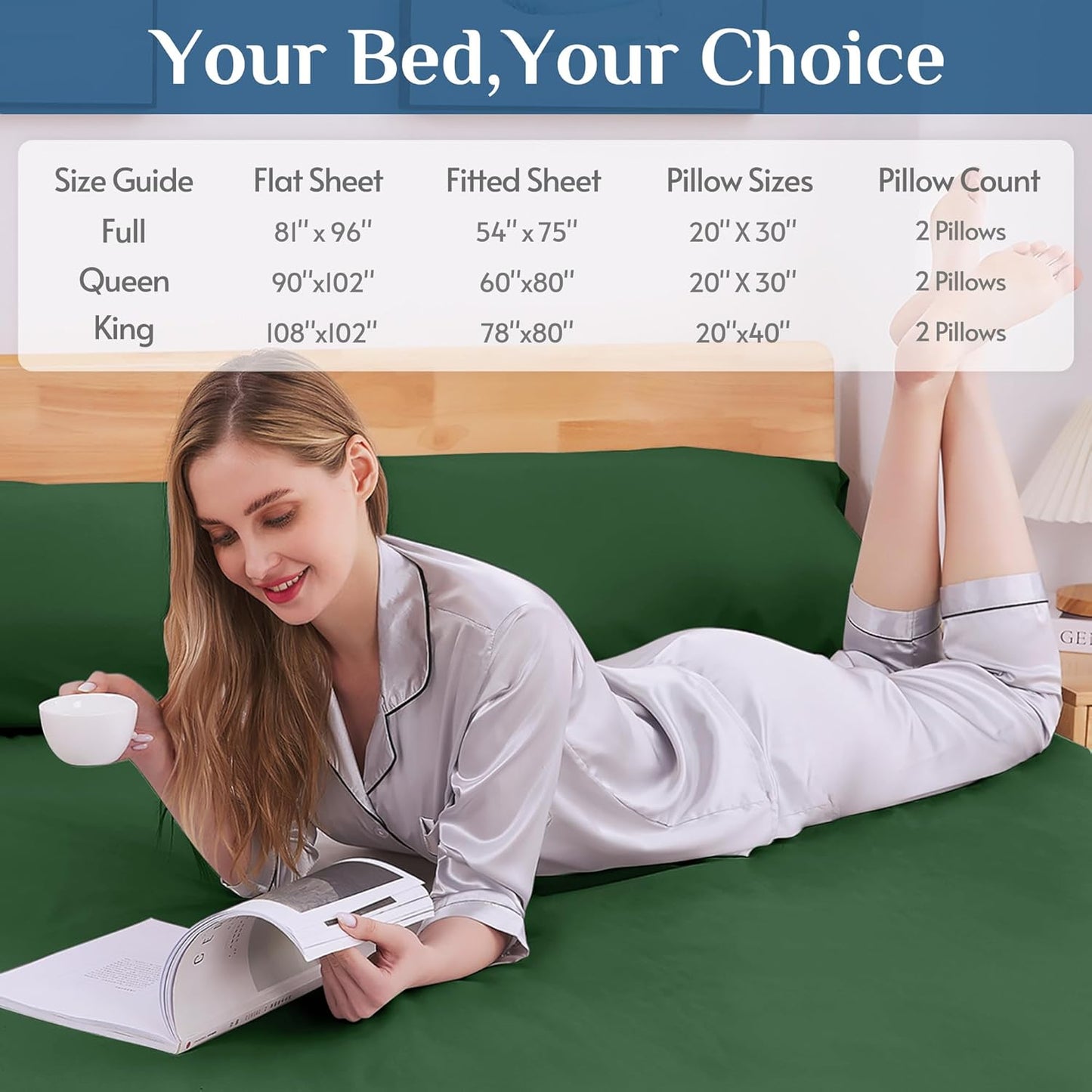JOLLYVOGUE Queen Size Bed Sheet Set - 4 Piece Bed Sheets Set with Deep Pocket - Soft Breathable & Cooling - Resists Shrinkage & Fading Draps Queen - Easy Care (Dark Grey)