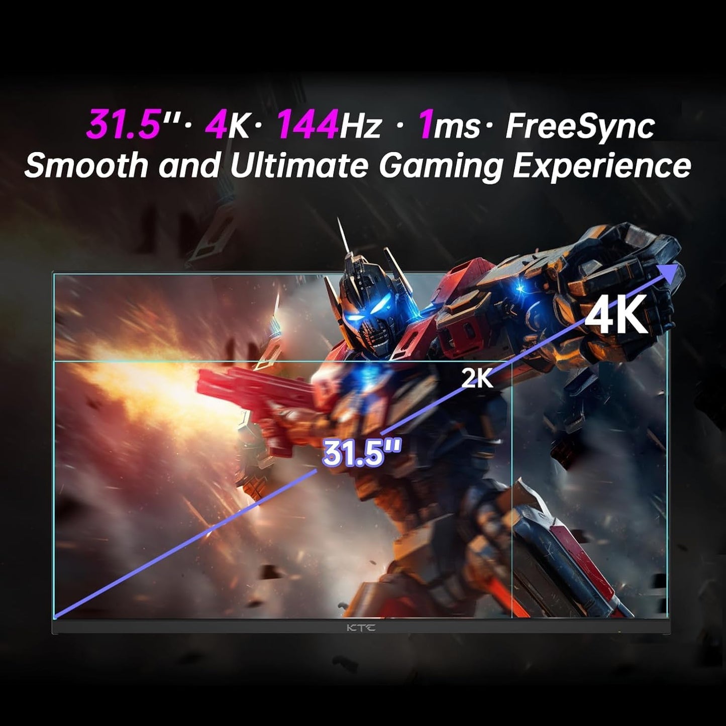 KTC 32 Inch 2K Computer Monitor, IPS 1440p Monitor with Ultra-Thin Bezels, HDR10, Freesync/G-sync, HDMI/DP Ports, Tilt Adjustable, Eyecare, Ideal for Business, Office, and Casual Gaming