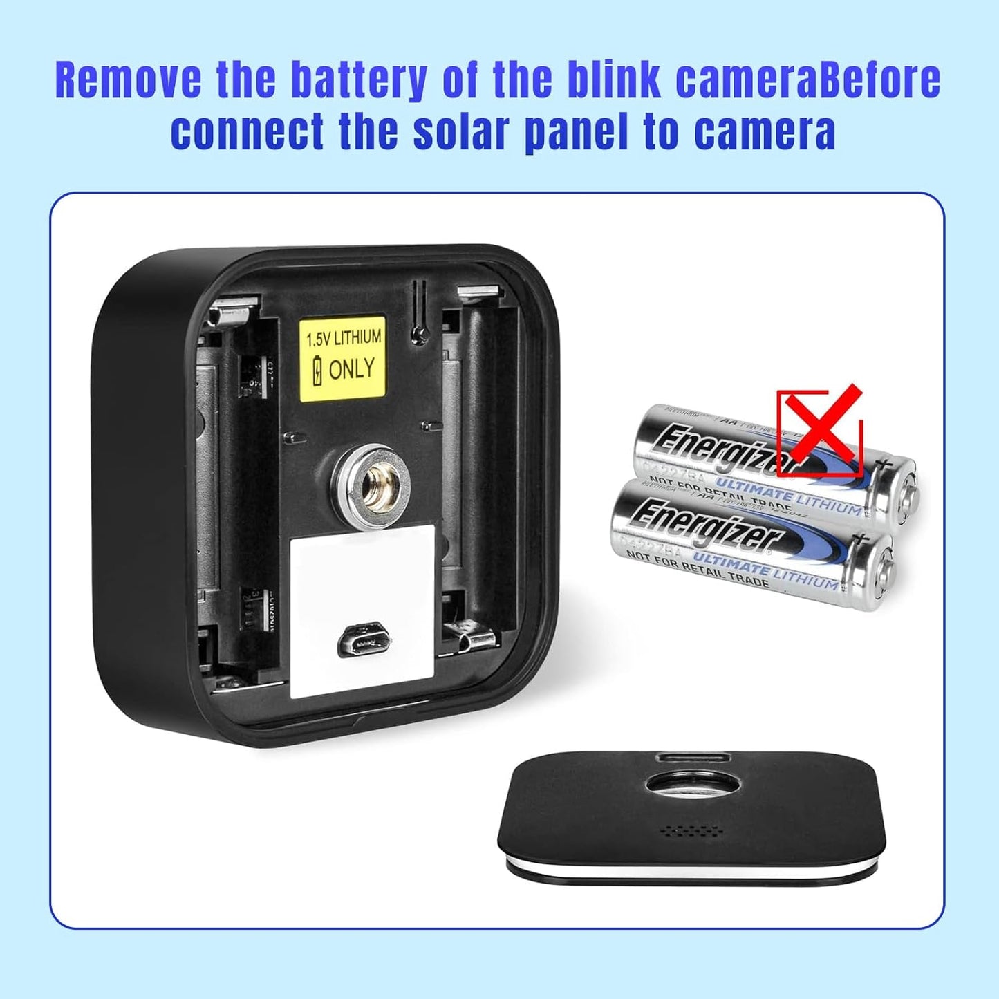 Solar Panel for Blink Camera Outdoor, Outdoor Security Camera Solar Panel Compatible with Blink Outdoor 4(4th Gen) with 13,1ft Calbe, Adjustable Mount (Camera Not Included)
