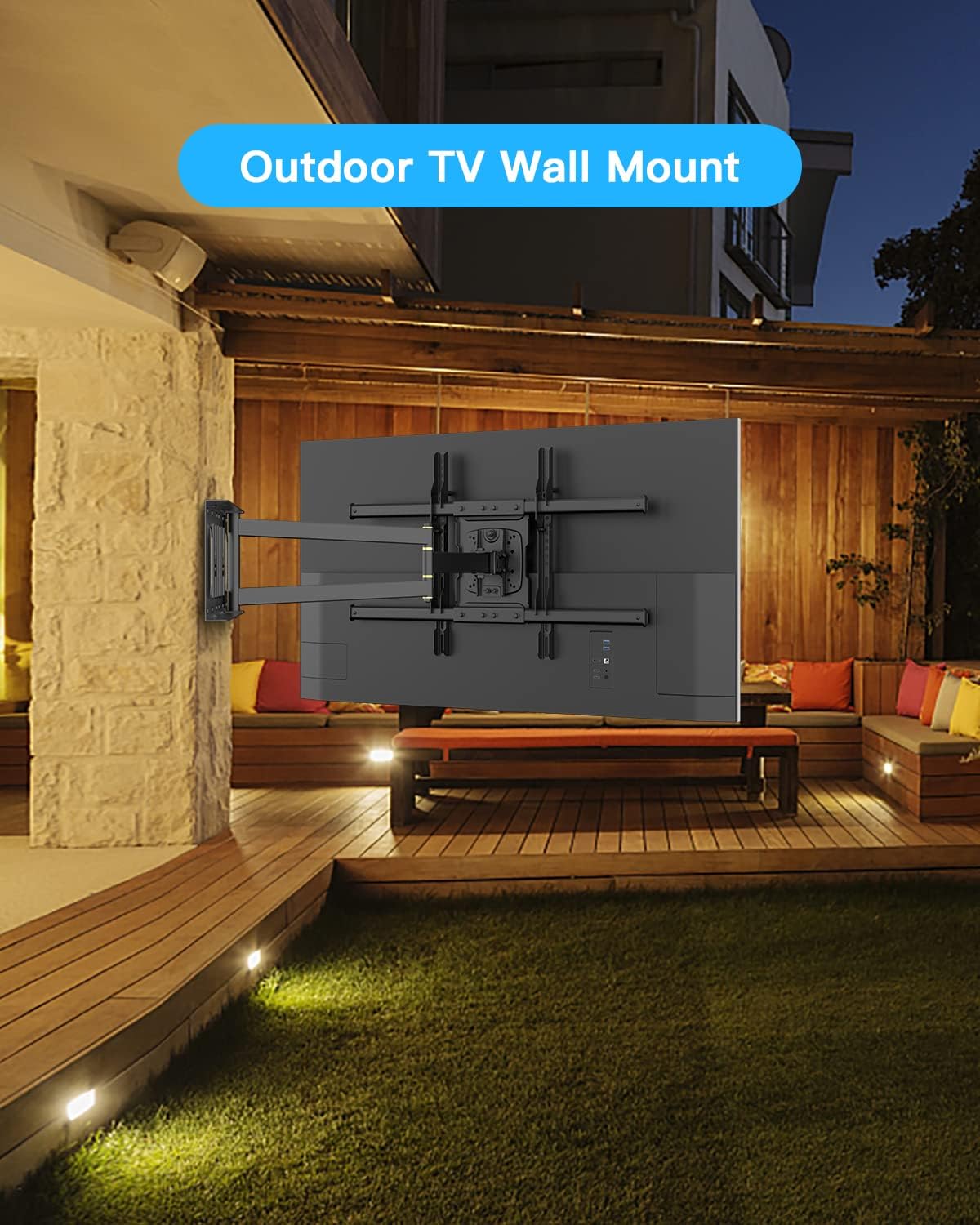 Corner TV Wall Mount,Long Arm TV Mount with 25.6 inch Extension,Full Motion TV Mount Swivel and Tilt Heavy Duty,90 Degree TV Wall Mount,Fit 32-70''TV, Load 77lbs,Max VESA 600x400mm by WHYFONE