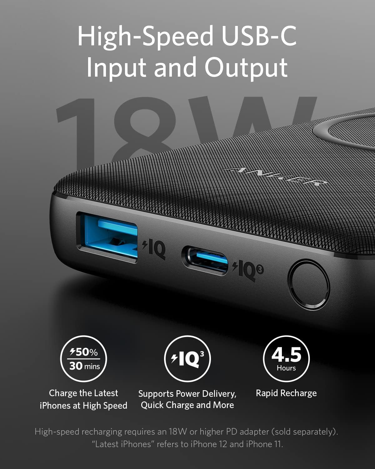ANKER PowerCore III 10K Wireless Portable Charger with Qi-Certified 10W Wireless Charging and 18W USB-C Quick Charge for iPhone 15/15 Plus/15 Pro/15 Pro Max, iPhone 14 Series, iPad, AirPods, and More