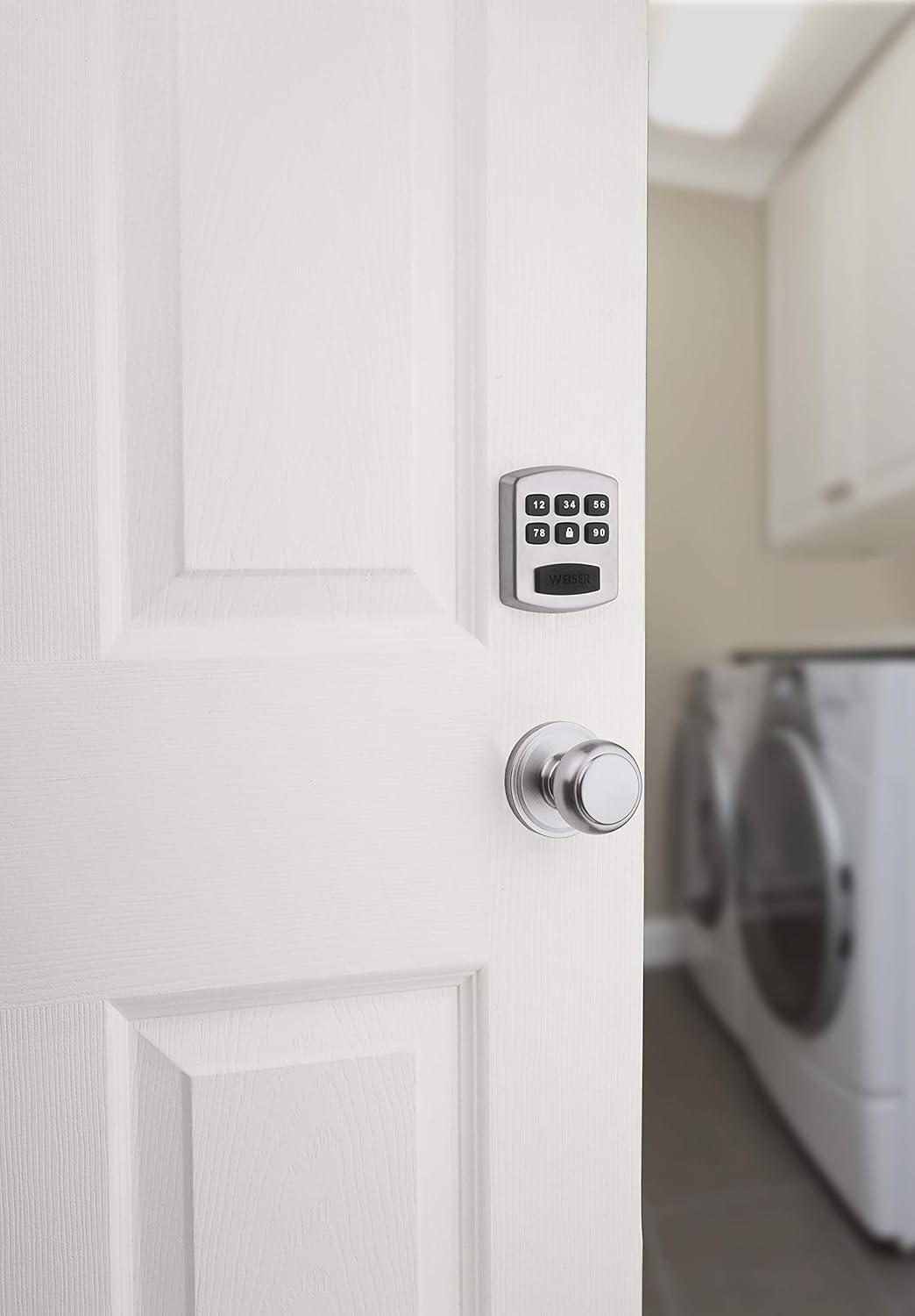 Weiser Powerbolt 3 Matte Black Keyless Entry Door Lock/Deadbolt Lock, 10-Button Keypad Door Lock with Auto Lock and 12-Month Battery Life, Electronic Door Locks for Front Door, Home Décor
