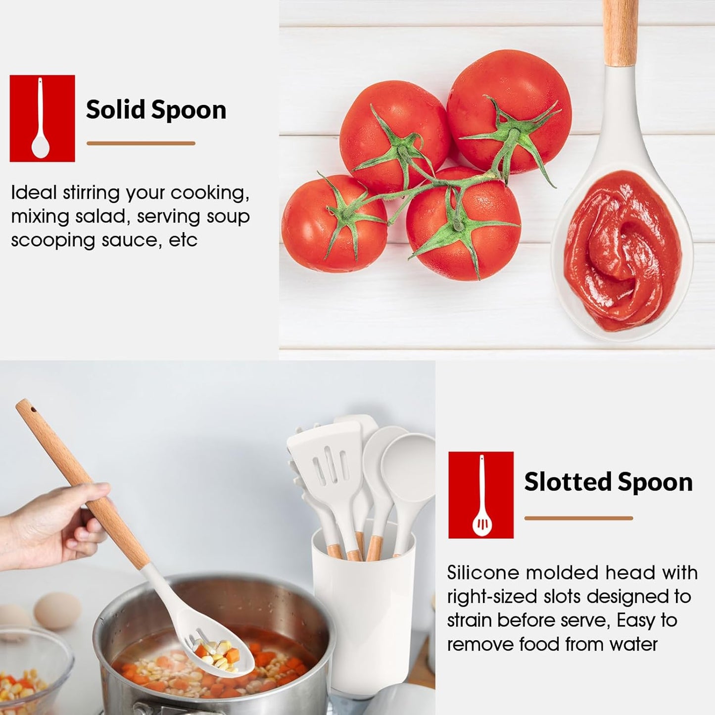 Purilite Select 6-Piece Silicone Cooking Utensil Set