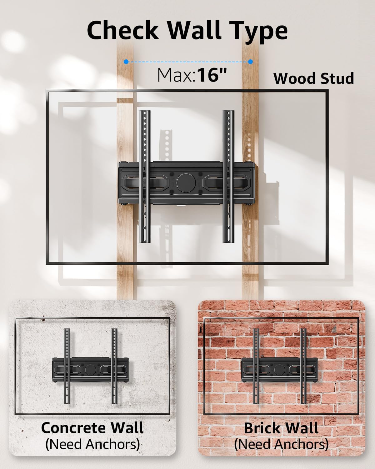 MOUNTUP TV Wall Mount for 26-65 Inch Flat Curved LED LCD Screen TVs Full Motion TV Mount, Tilt Swivel Extension Wall Mount TV Bracket with Dual Articulating Arms, Max VESA 400x400mm, Holds up to 88lbs