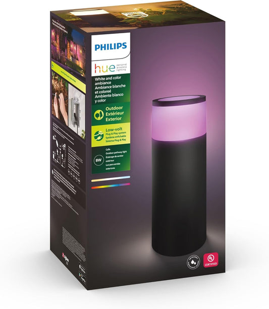 Philips Hue Calla Outdoor Smart Pathway Light - White & Color Ambiance LED Walkway Lights - Low Voltage Lighting - 1 Pack - Requires Bridge and Power Supply - Control with App and Voice - Weatherproof
