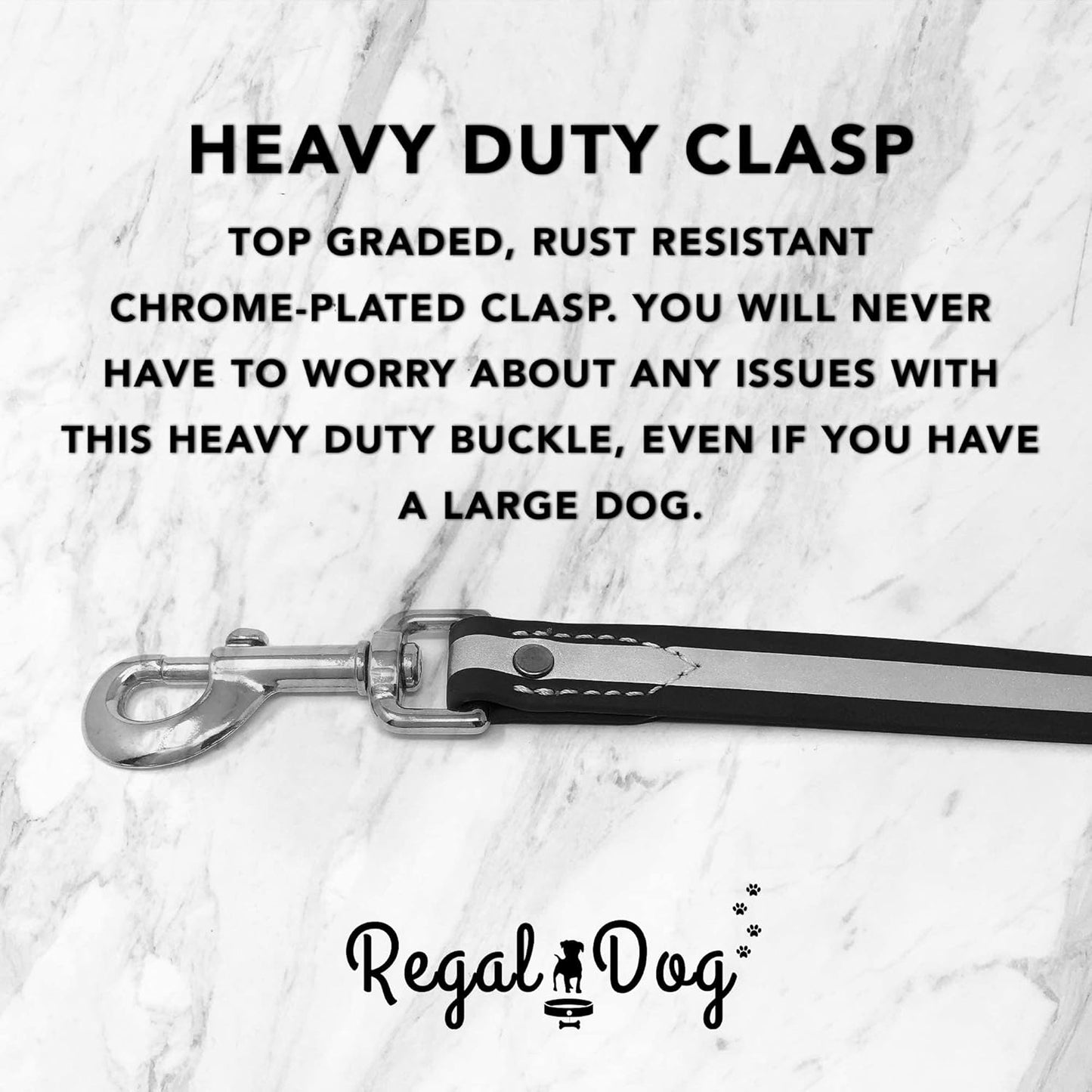 Regal Dog Products Heavy Duty Reflective Dog Collar – Adjustable and with Durable Metal Buckle and Rings Anti-Odor, chew Resistant, Waterproof Dog Collar for Small Medium and Large Dogs (Large, Pink)