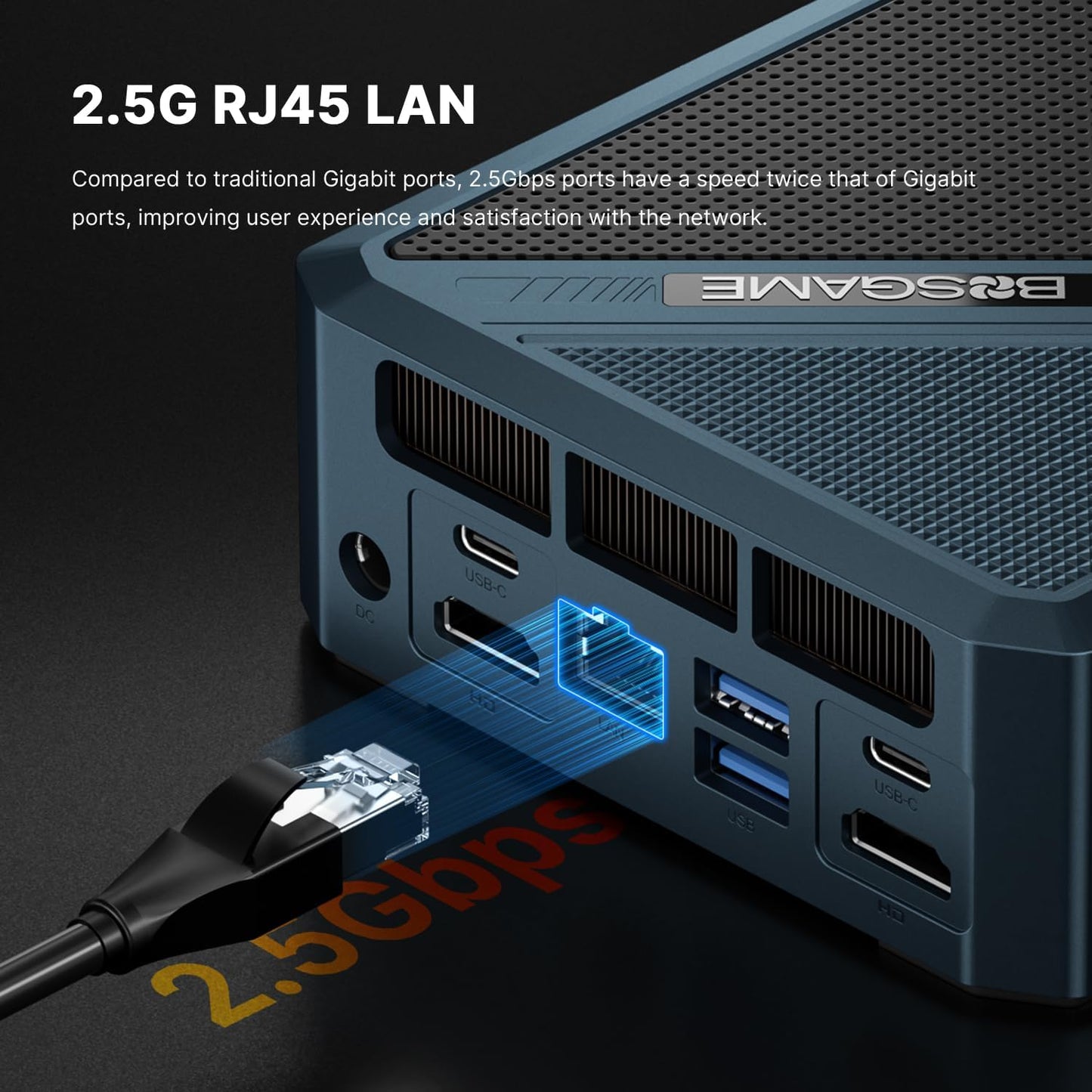 BOSGAME Mini PC P4, Desktop Computers Ryzen 7 5825U PC, Dual LAN Mini Gaming PC,16GB DDR4 RAM, 512GB NVMe SSD, 4K Triple Display, Wi-Fi 6E, Bluetooth 5.2