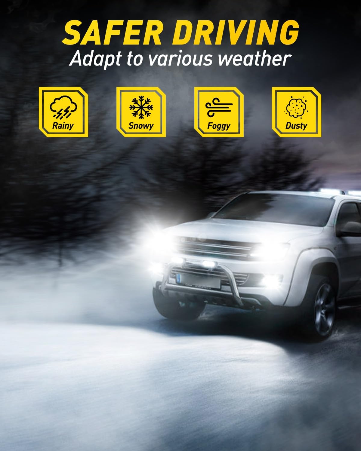 AUXITO H11 LED Headlight Bulbs, 400% Brighter 6500K White Wireless LED Headlights for H8 H9 H16 Fog Lights, DRL, Low Beam or High Beam, Direct Install Plug and Play, IP68 Waterproof, Pack of 2