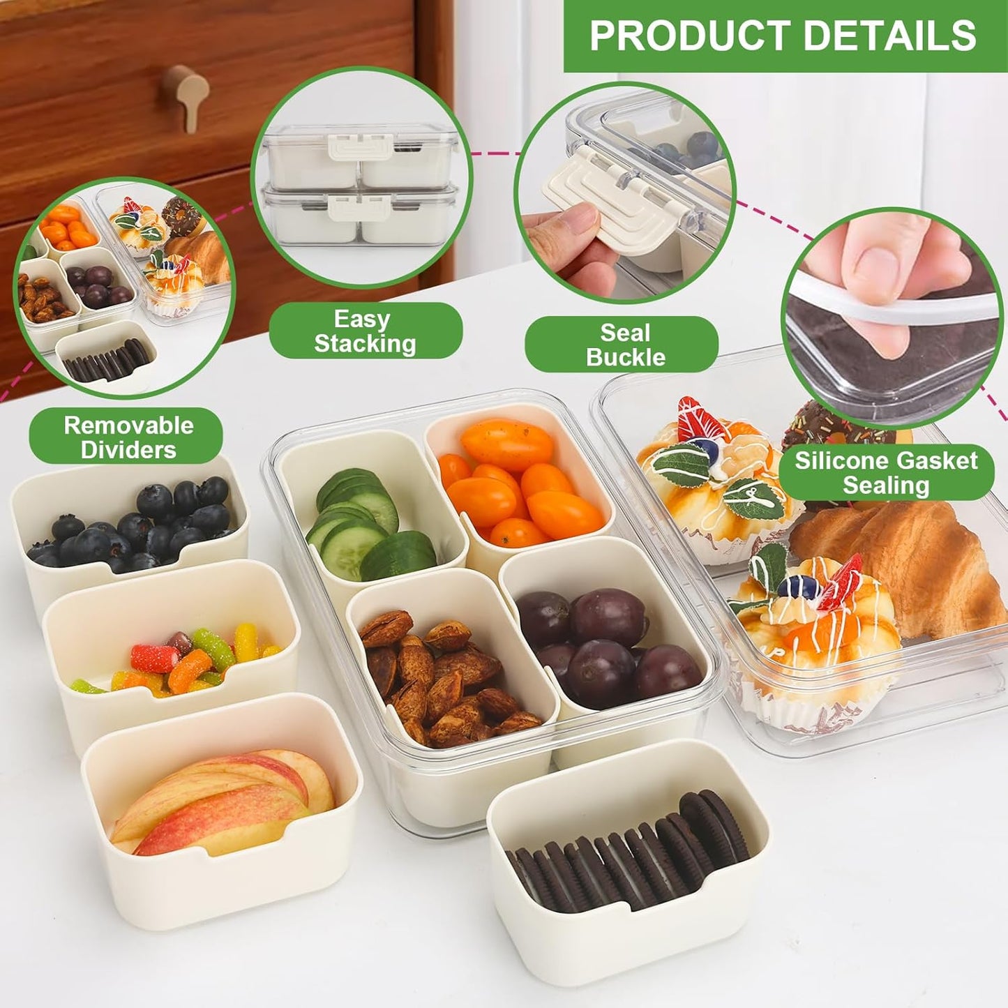 Purilite Select Clear Compartmentalized Snack Box