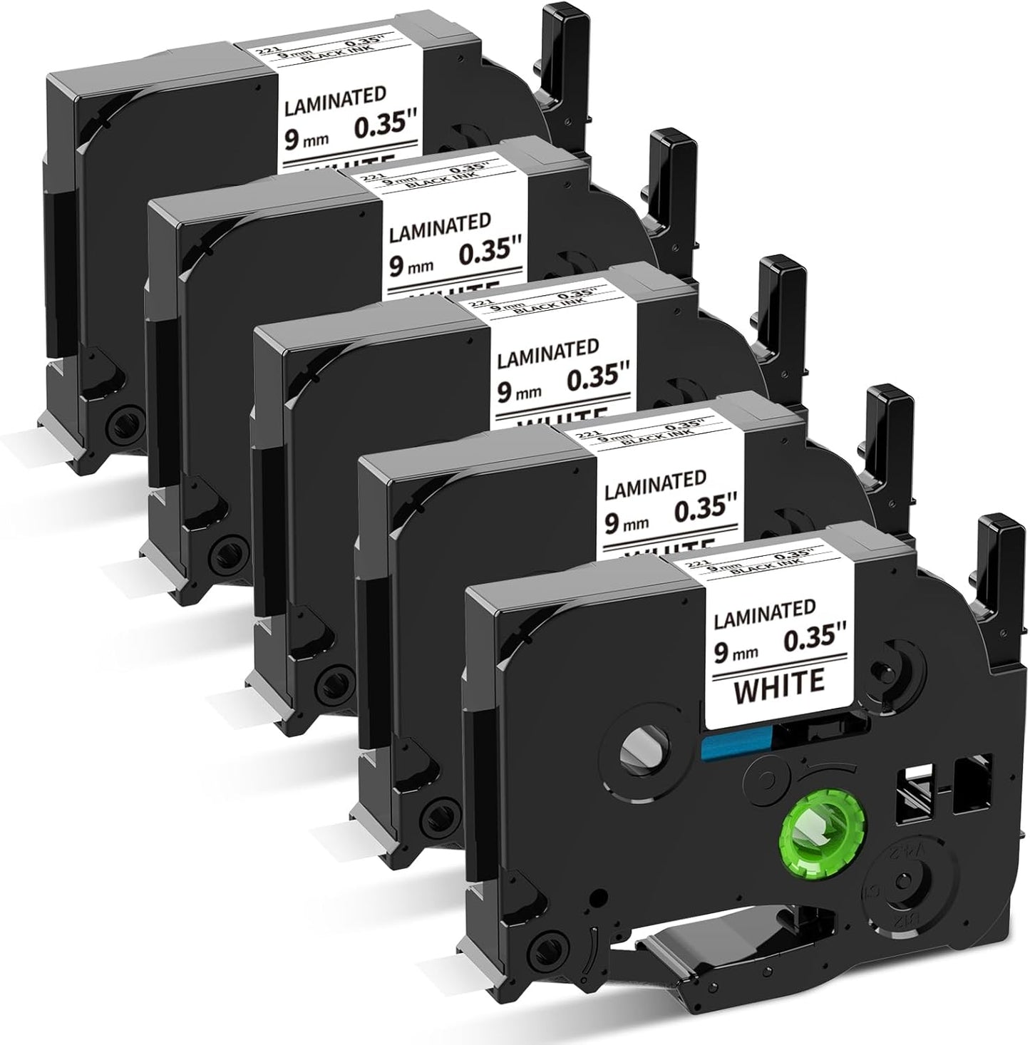 5 Pack Replacement for TZe-231 P Touch Label Tape Compatible with Brother P-Touch (TZ231 TZe231) Standard Laminated 12mm, Black on White, for Label Maker Tape PTH110 PT-D210 D220 D200 H100