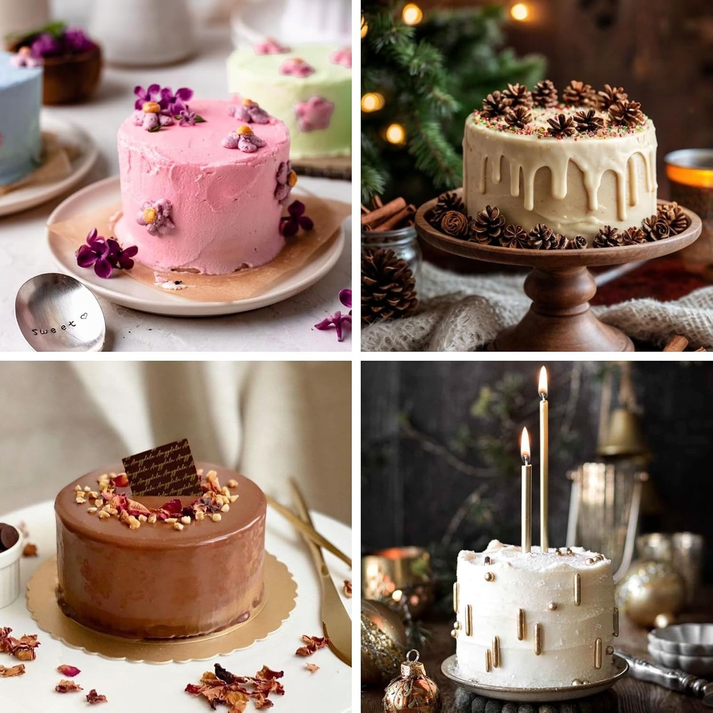 Purilite Select 3-Pack 8-Inch High Carbon Steel Cake Pans with 100 Parchment Papers