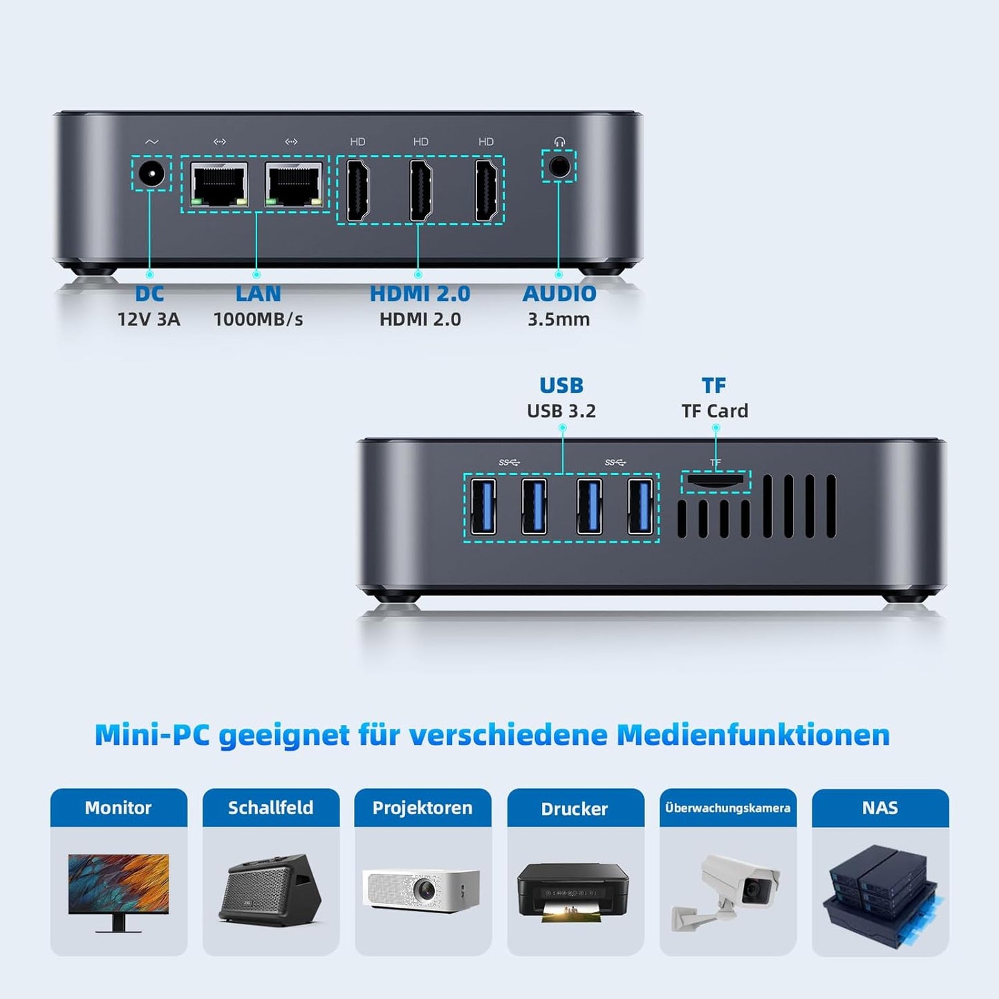 DreamQuest Mini PC Preinstalled Windows 11 Pro,Intel Alder Lake 2025 New N150 (up to 3.6GHz) 16GB DDR4+1TB M.2 SSD,Mini Desktop Computer 4K HD HDMI/WiFi5/BT5.0/USB3.2/Gigabit Port for Home Office