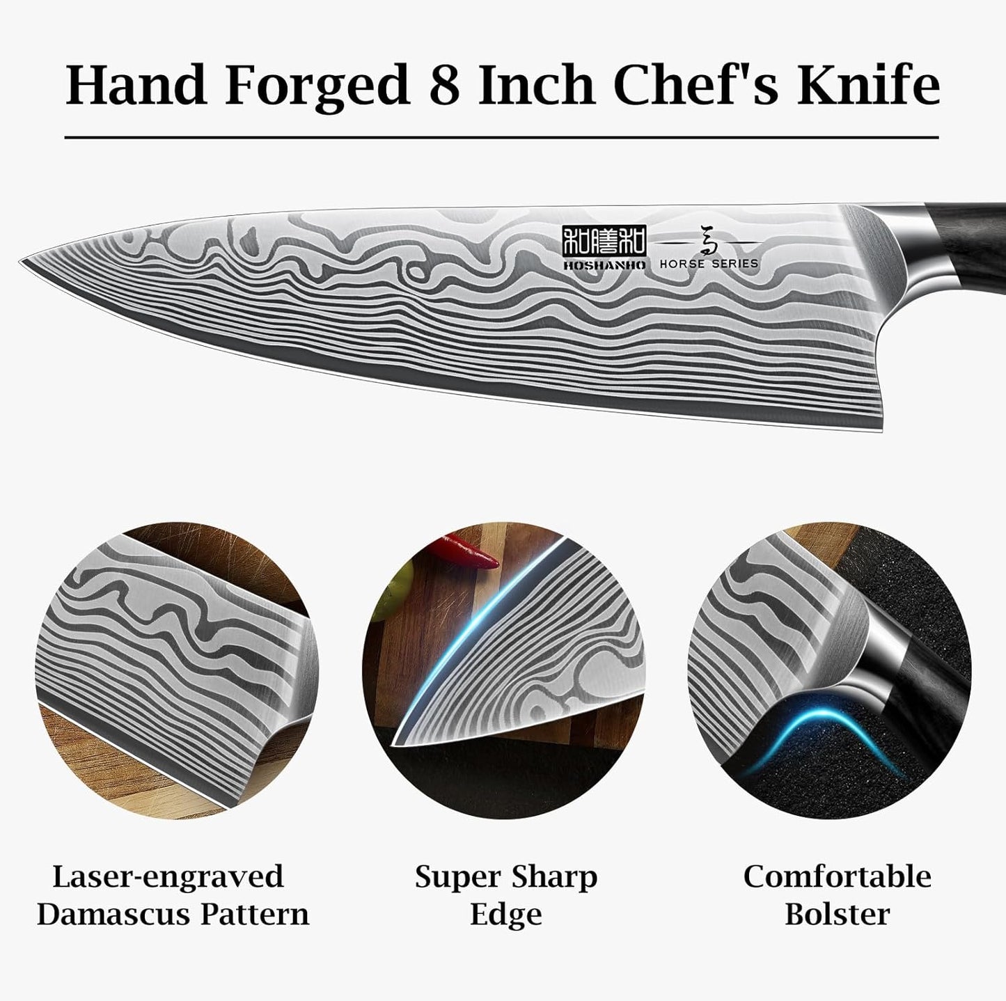 HOSHANHO Fillet Knife 7 Inch, Razor Sharp Boning Knife for Meat Poultry Chicken Cutting, Japanese High Carbon Powder Steel Fish Knife with Flexible Blade and Pakkawood Handle