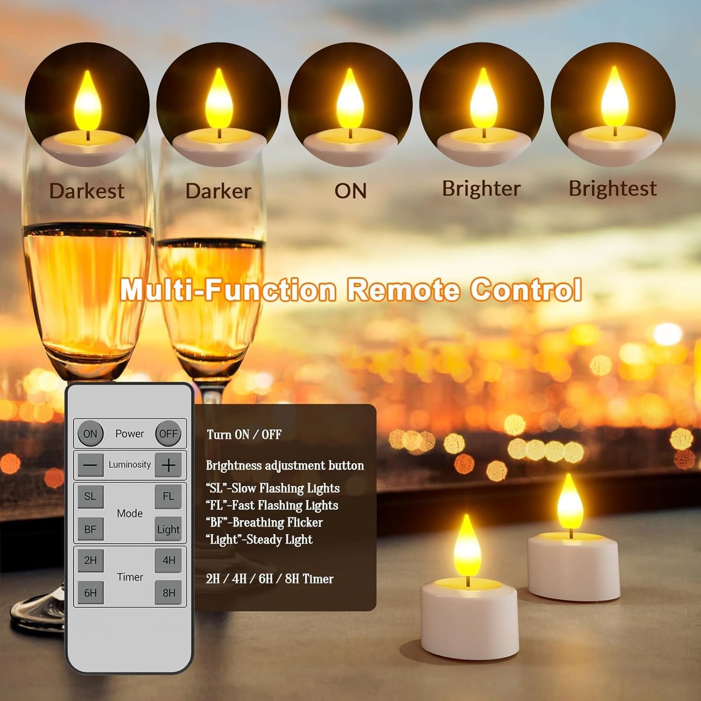 SoulBay Flameless Candles with Remote Control Timer & Charging Base, 12pcs USB Rechargeable Battery LED Tea Lights Candles Small Votive for Lantern Pool Weddings Emergency Christmas Home Decorative