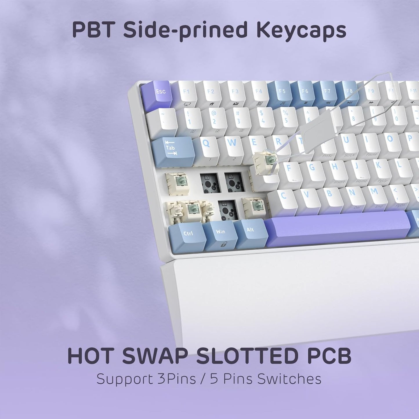 RK ROYAL KLUDGE RK96 RGB Limited Ed, 90% 96 Keys Wireless Triple Mode BT5.0/2.4G/USB-C Hot Swappable Mechanical Keyboard w/Wrist Rest, Software Support, Linear Viridian Switches, MARRS Green