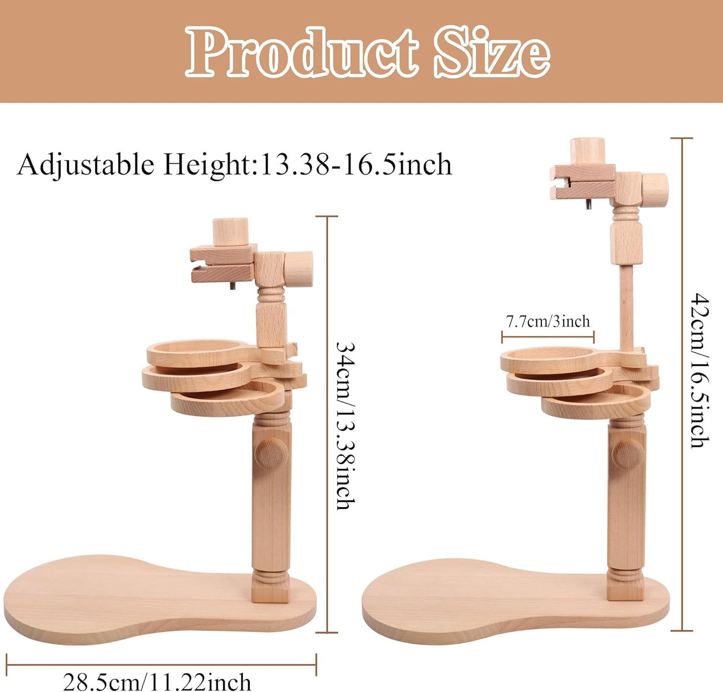 Purilite Select Adjustable Beech Wood Embroidery Hoop Stand