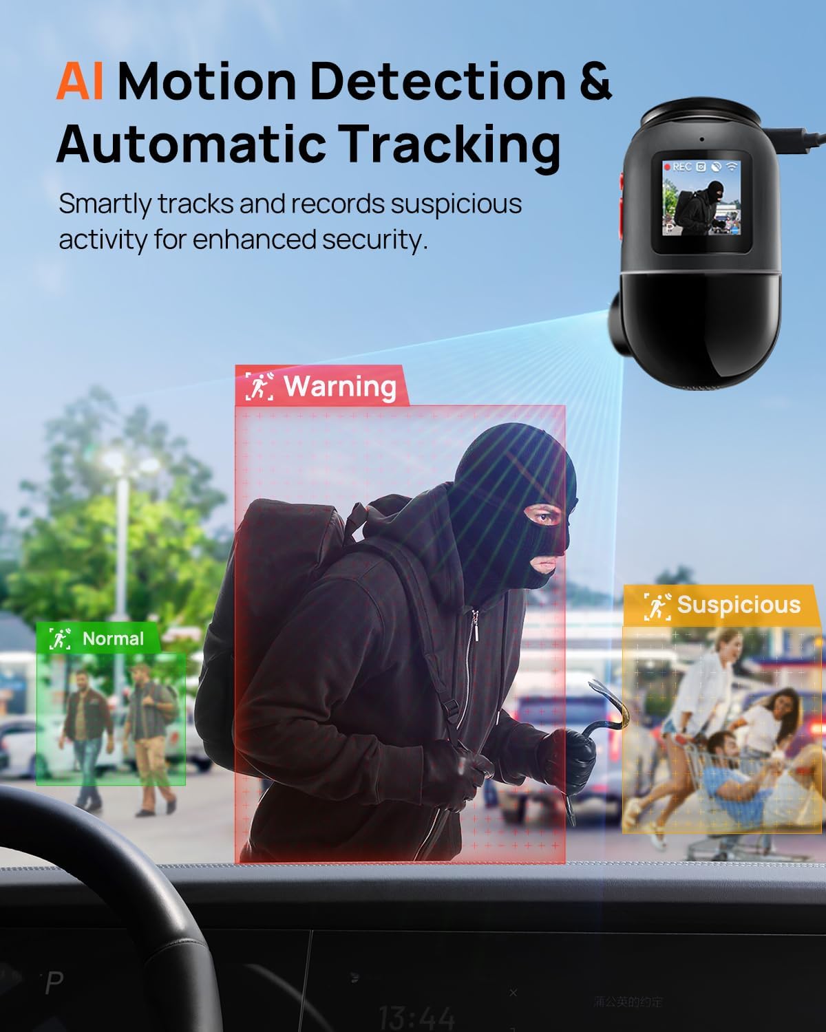 70mai Dual Dash Cam Front and Rear 4K, Car Camera for Cars with Sony IMX678 Sensor, STARVIS 2 Night Vision, AI Motion Detection, ADAS, Wi-Fi 6, Parking Monitor, Voice Control (4K Omni X800)