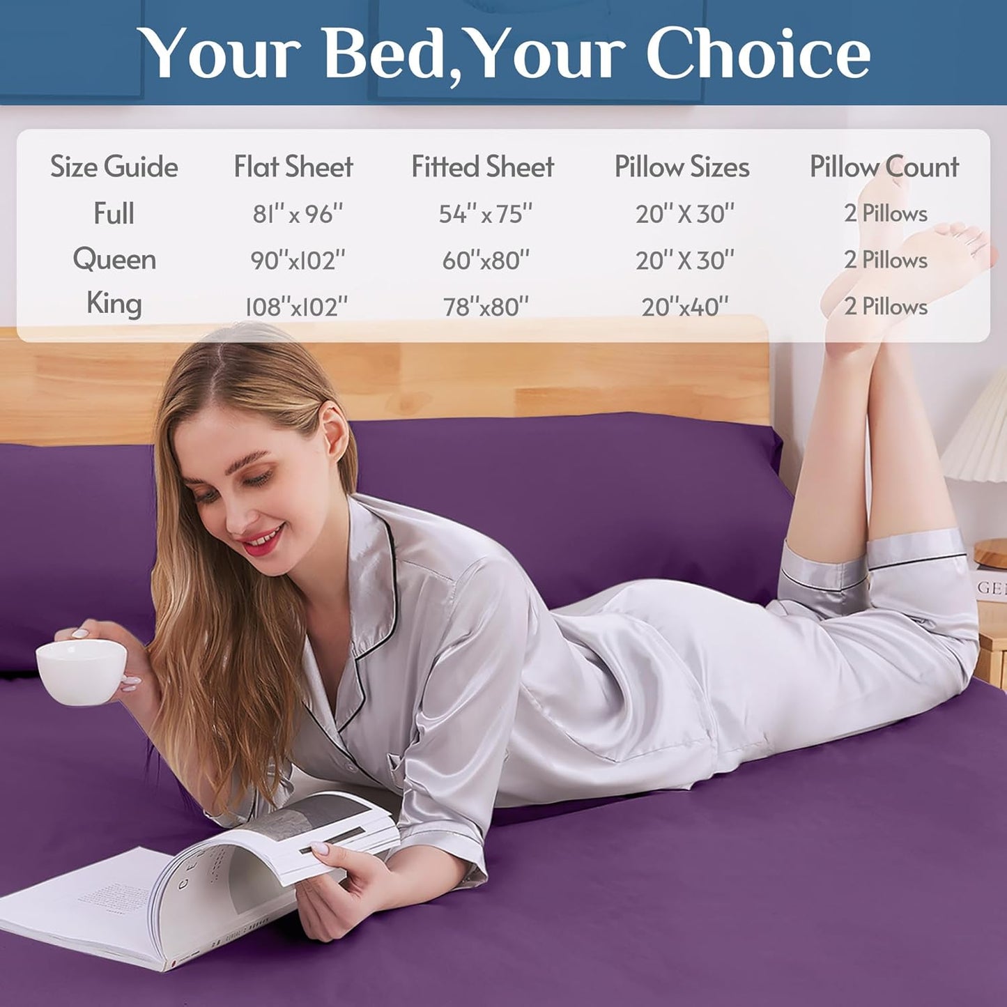 JOLLYVOGUE Queen Size Bed Sheet Set - 4 Piece Bed Sheets Set with Deep Pocket - Soft Breathable & Cooling - Resists Shrinkage & Fading Draps Queen - Easy Care (Dark Grey)