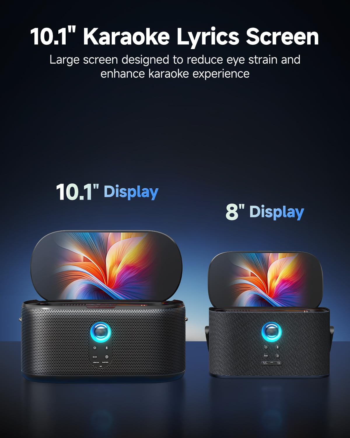 Karaoke Machine for Adults & Kids with Screen Lyrics Display, 2 Wireless Microphones Auto-Charging, Portable Bluetooth Speaker PA System WiFi/HDMI, Home Outdoor Party Speaker (Shell Series) (Shell S2)