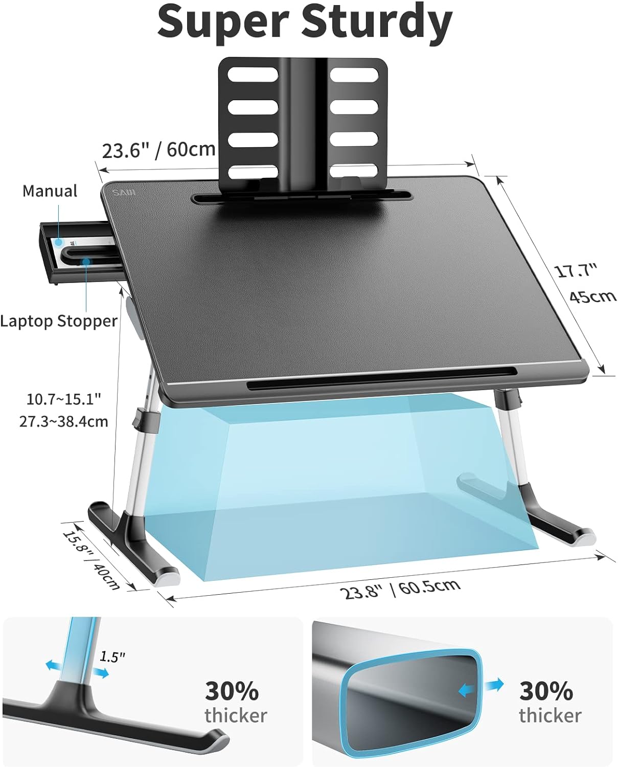 Purilite Select Adjustable Laptop Bed Tray Desk