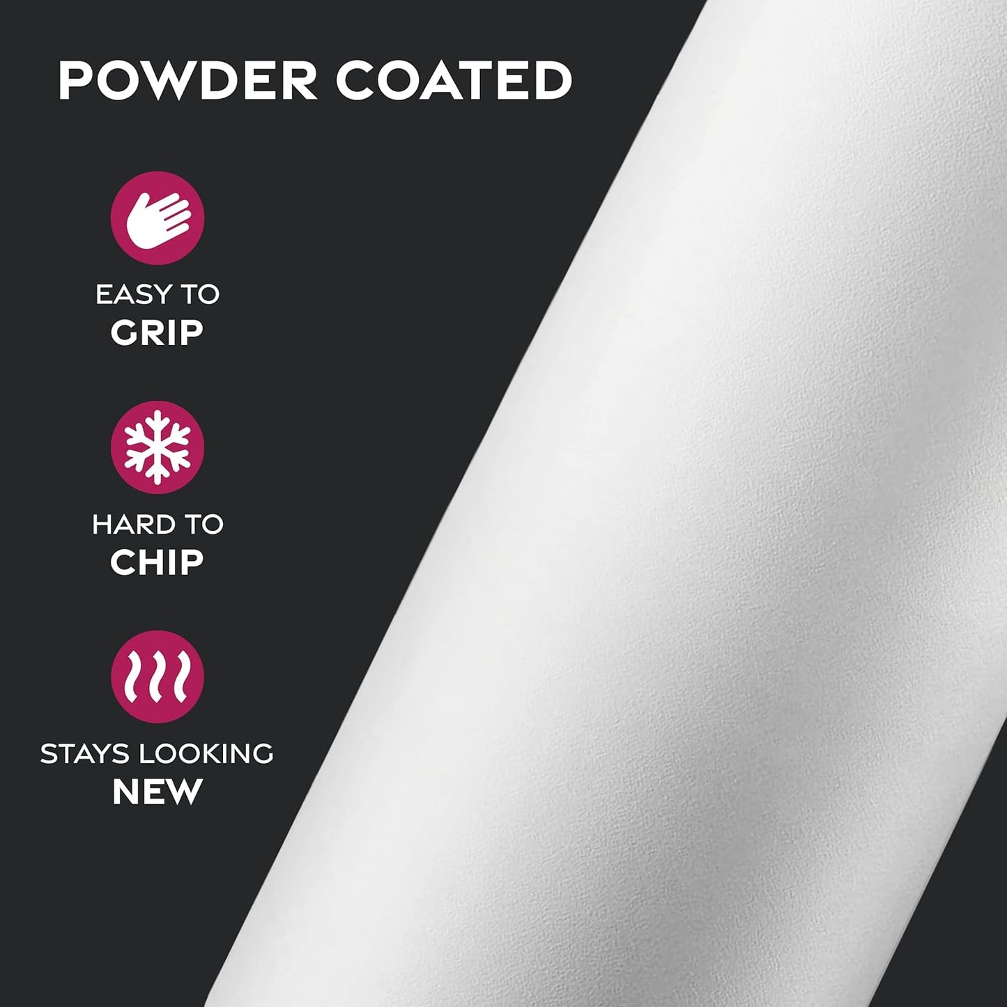 FineDine Water Bottle - Stainless Steel Insulated Water Bottle with Straw Lid, Flip Lid & Wide-Mouth Cap - Keeps Hot and Cold - 25 Oz / 739ml - Pure Pearly White