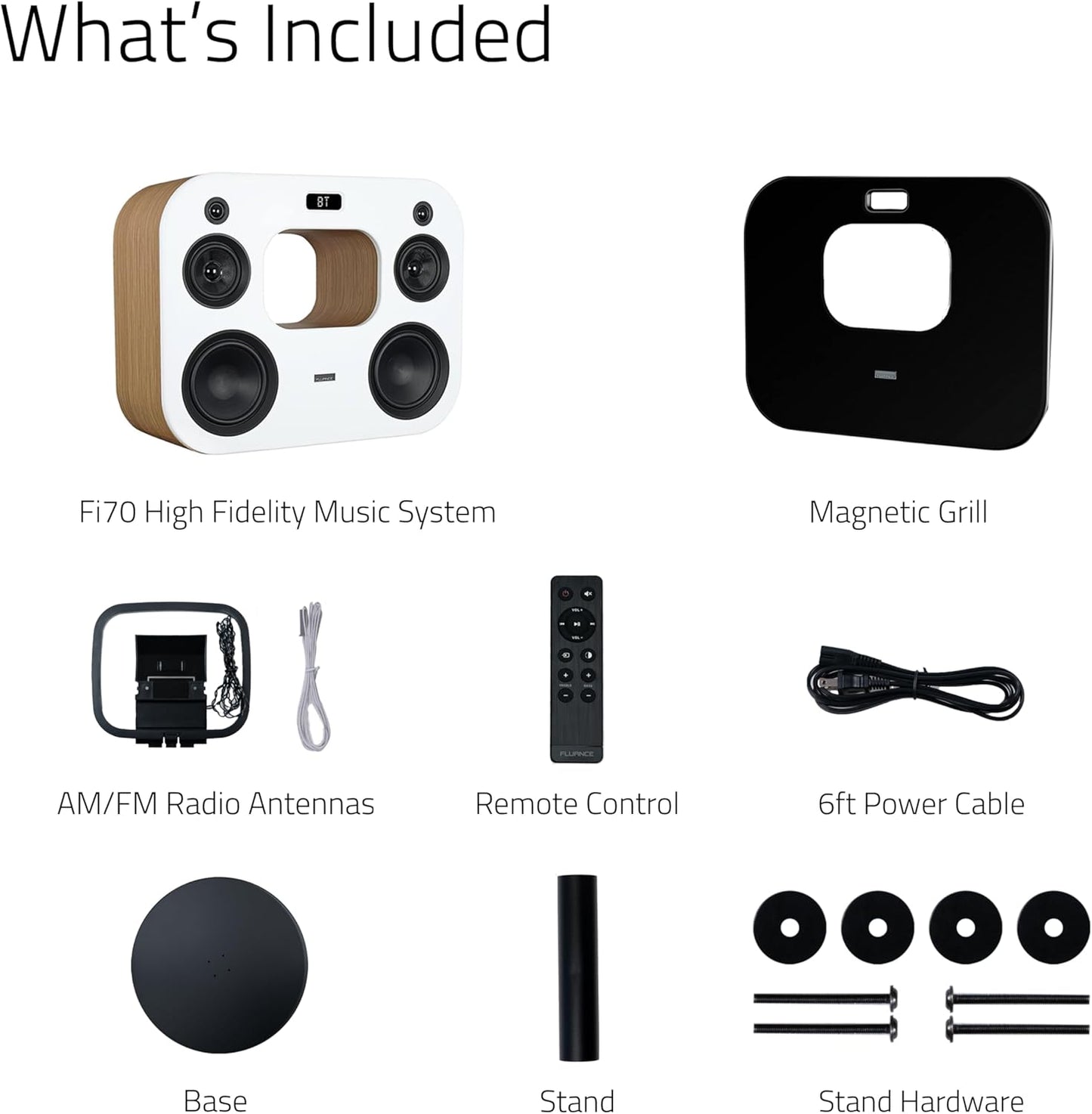 Fluance Fi70W Three-Way Wireless High Fidelity Music System with Powerful Amplifier & Dual 8" Subwoofers (Lucky Bamboo)