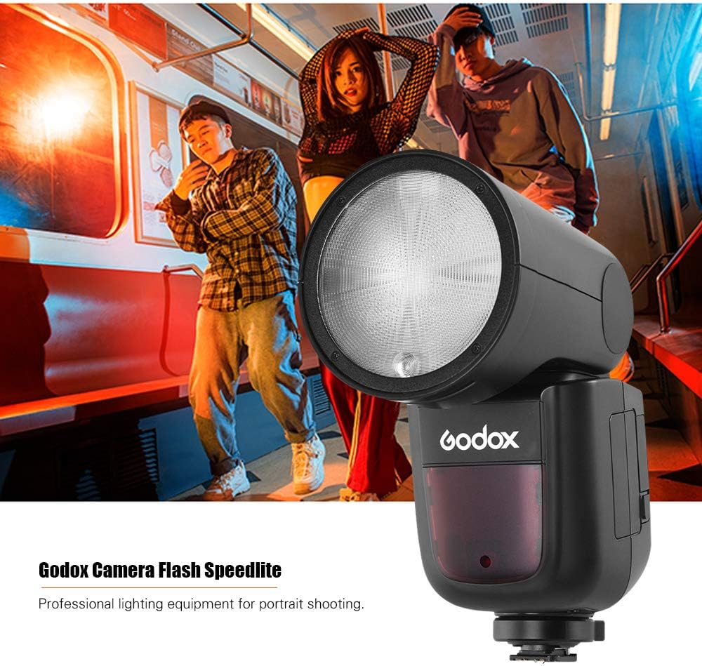 Godox V1S Professional Camera Flash Speedlite Speedlight Round Head Wireless 2.4G Fresnel Zoom Compatible with Sony Cameras for Wedding Portrait Studio Photography