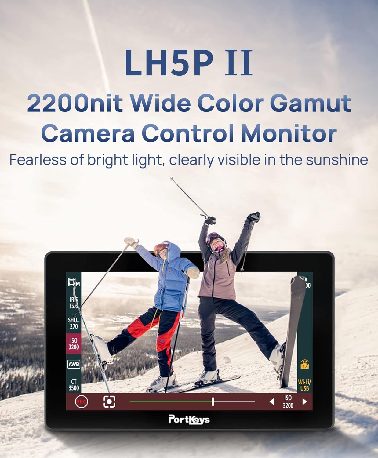 Portkeys LH5P II 5.5" 2000nit Touchscreen Control Camera Field Monitor Metal Frame Bluetooth, Compatible with FX3/A7S III/ZV-E10, R5/R6/C70, BGH1/GH6, BMPCC 4K/6K, ZCAM E2