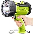 YIERBLUE Rechargeable Spotlight Flashlight with Super High Lumen LED, IP67 Waterproof Long Running Spot Light searchlight, Impact Resistant Handheld Spotlight with Foldable Stand Red Lens - PuriLite