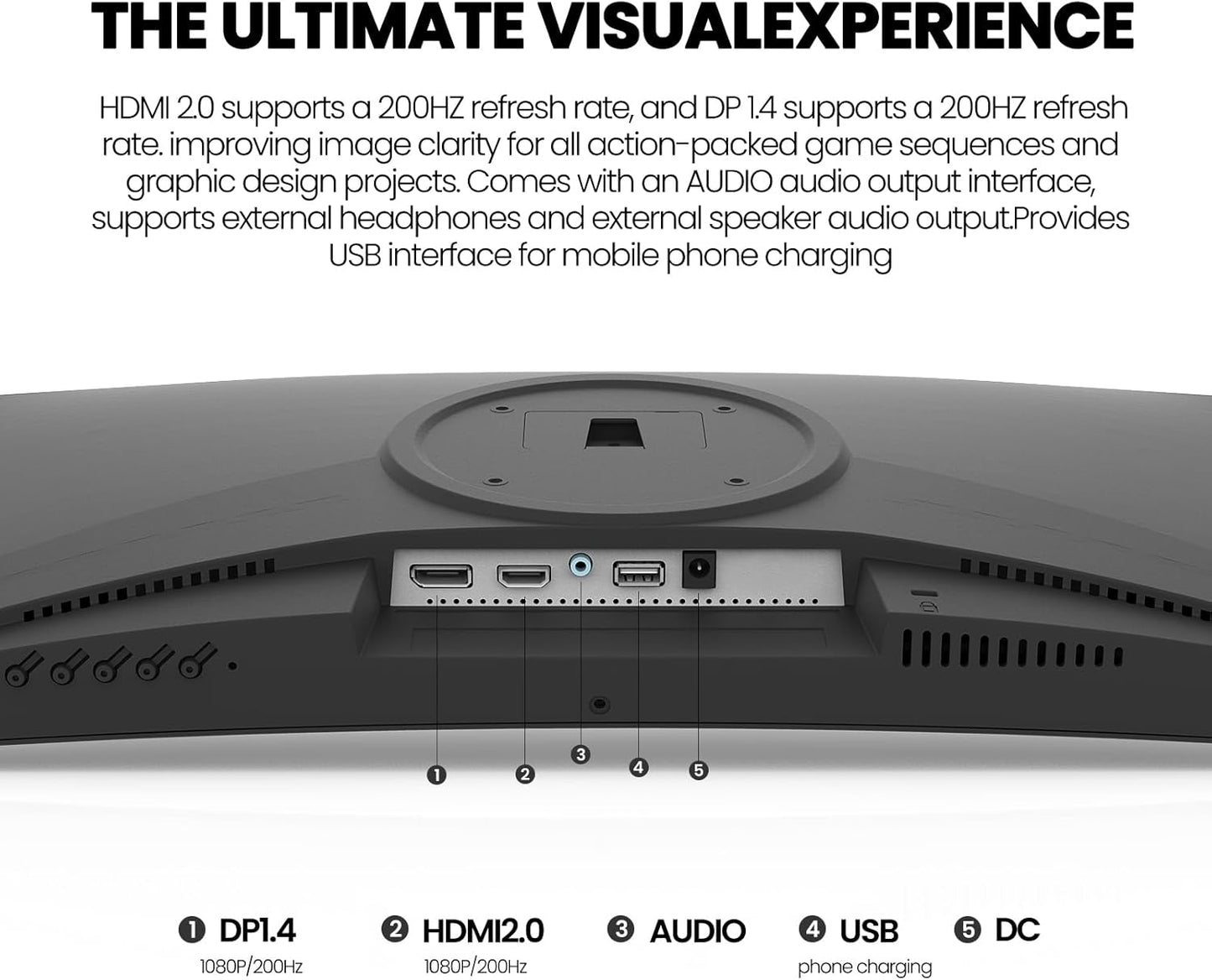 CRUA 32'' Curved Gaming Monitor, 160Hz/144Hz 4K UHD(3840 * 2160P) White Computer Monitor, 1500R VA Screen, Supports Freesync, 120% sRGB, Built-in Speakers, RGB Lighting, Wall Mountable,HDMI 2.1&DP 1.4