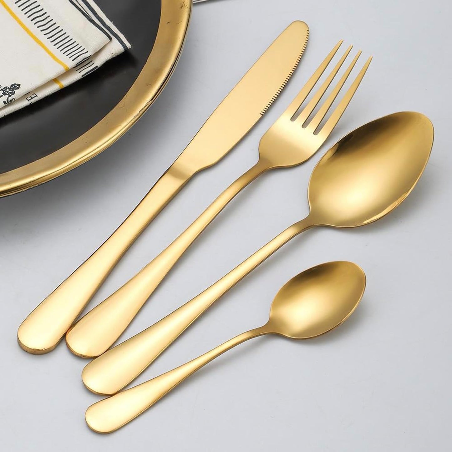 Purilite Select 24-Piece Gold Silverware Set