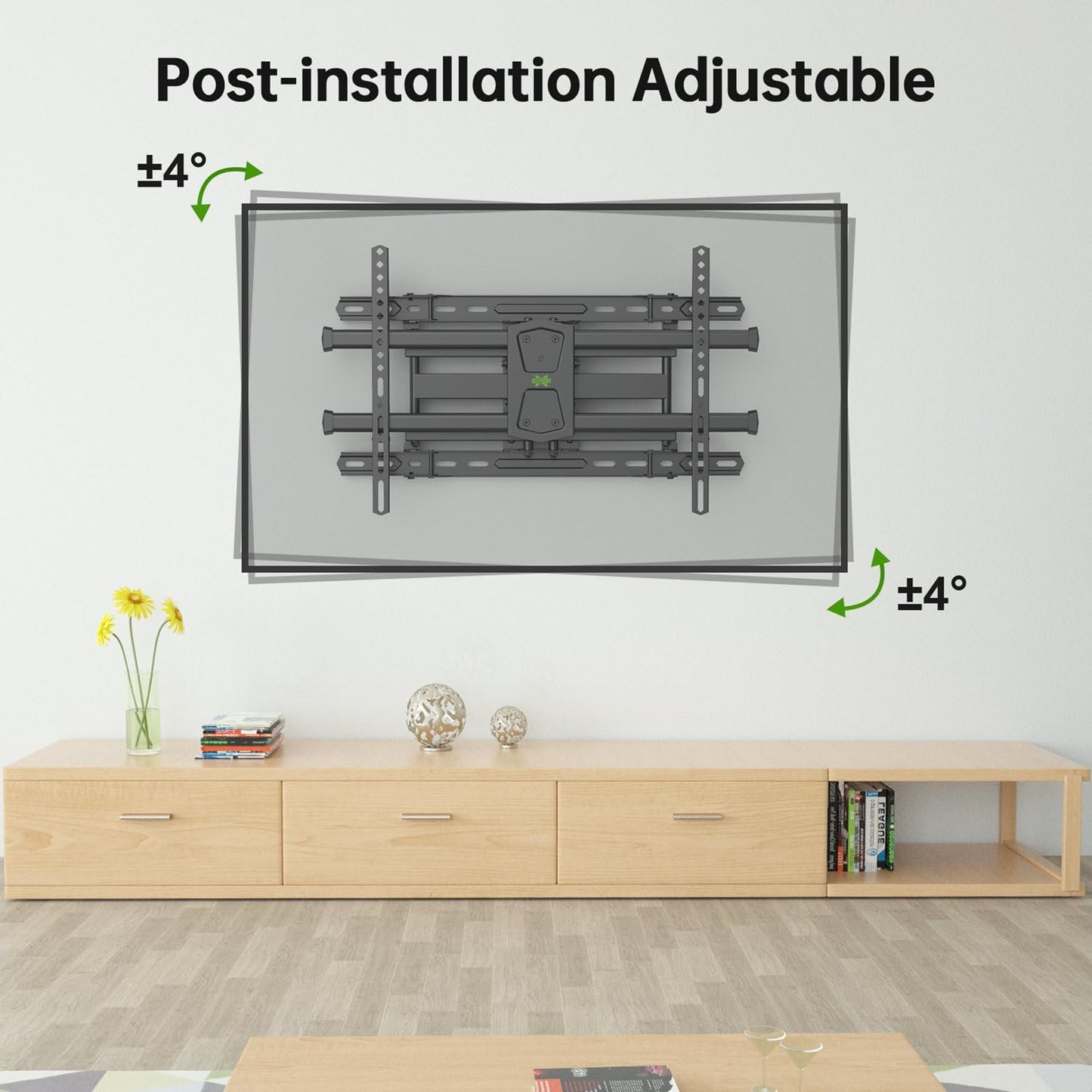 USX MOUNT TV Wall Mounts Fit 16" 18" or 24" Studs for 42"-80" TVS Holds up to 110lbs, Full Motion TV Wall Mounts Tilt Swivel Extension TV Mounts with Dual Articulating Arms, Max VESA 600x400mm