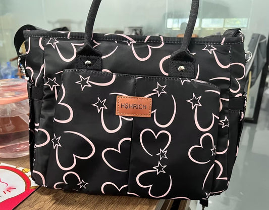 Lunch Bag for Women, Insulated Lunch Box for Work, Large Leakproof Cooler Purse with Side Pockets & Removable Shoulder Strap Women's Lunch Tote Bag for Picnic Work Beach Cute Lunch Bags (Heart)