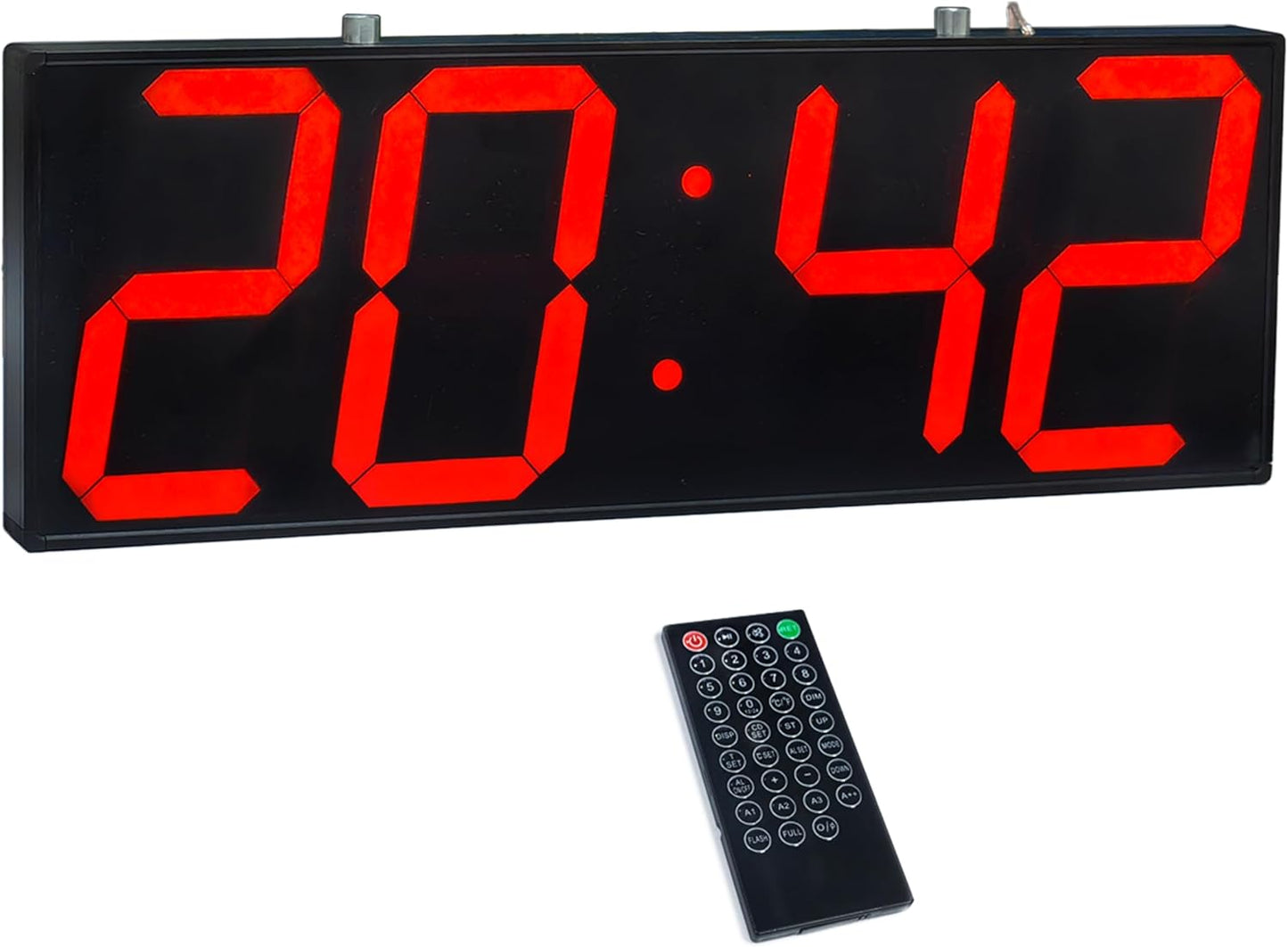 CHKOSDA Digital Wall Clock with Double Sided Display, Large Digital Clock with Timer,Alarm,Temperature and Date,Two Faced Hanging Wall Clock with 6''Number (White)