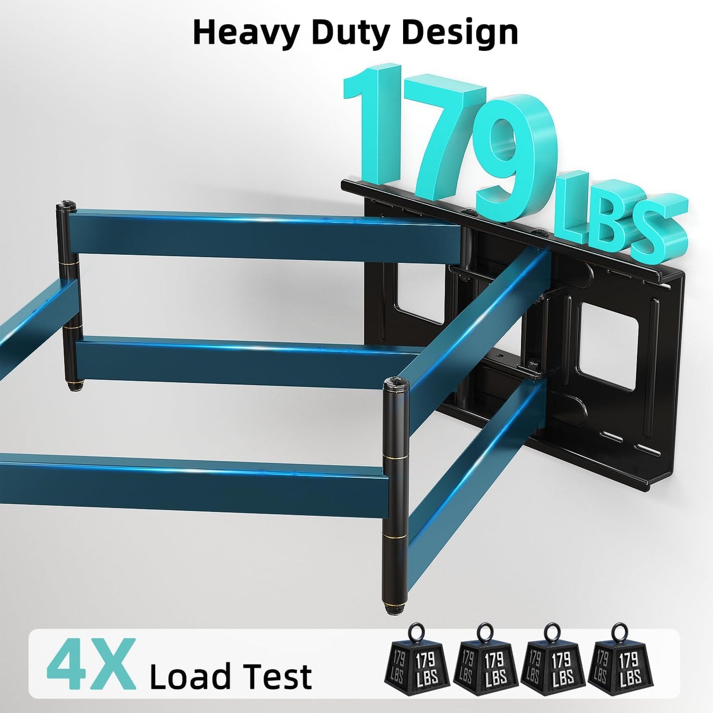 HCMOUNTING 40.9" Dual Articulating Long Arm TV Wall Mount for 42-90 inch TV, Heavy Duty Full Motion Swivel & Tilt & Extension Wall Mount TV Bracket, Holds up to 179 lbs, Max Vesa 800x400mm