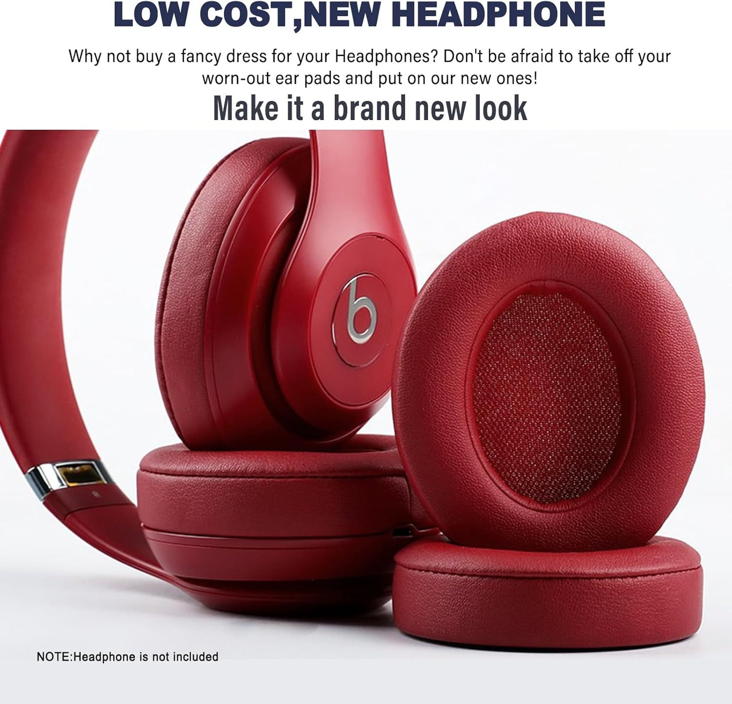 Studio 3 Ear Pads Cushions Replacement Earpads for Beats Studio 2 & Studio 3 Wired & Wireless Headphones,Ear Cushions Memory Foam Earpads with Soft Protein Leather Replacement Parts -White Floral