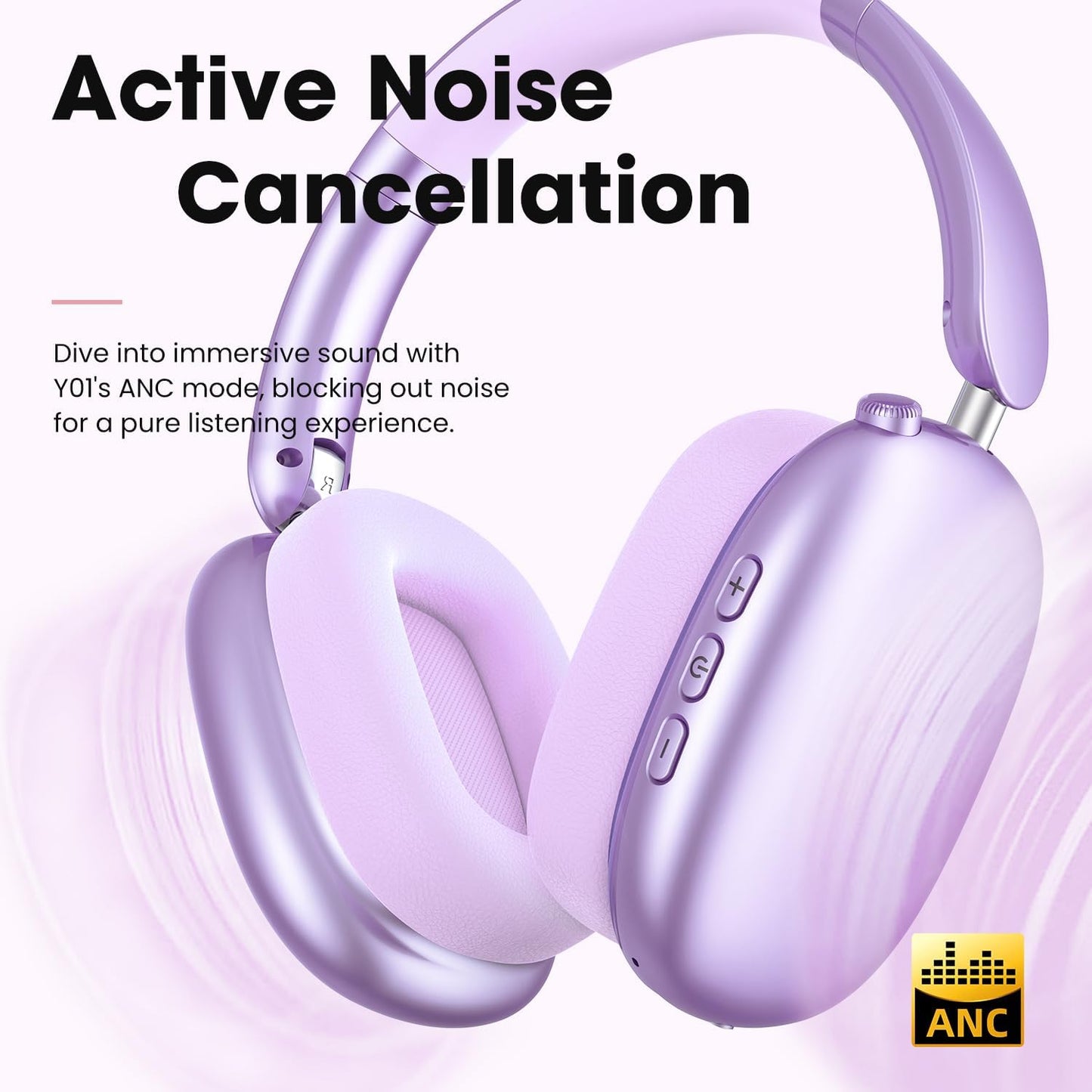 Wentronic Y01 Wireless Over Ear Headphones, Noise Canceling Bluetooth 5.3 Headphones with Microphones,Hi-Res Audio,48H Playtime,Foldable,Breathable Soft Earpads for iOS/Android/Samsung/PC-Green