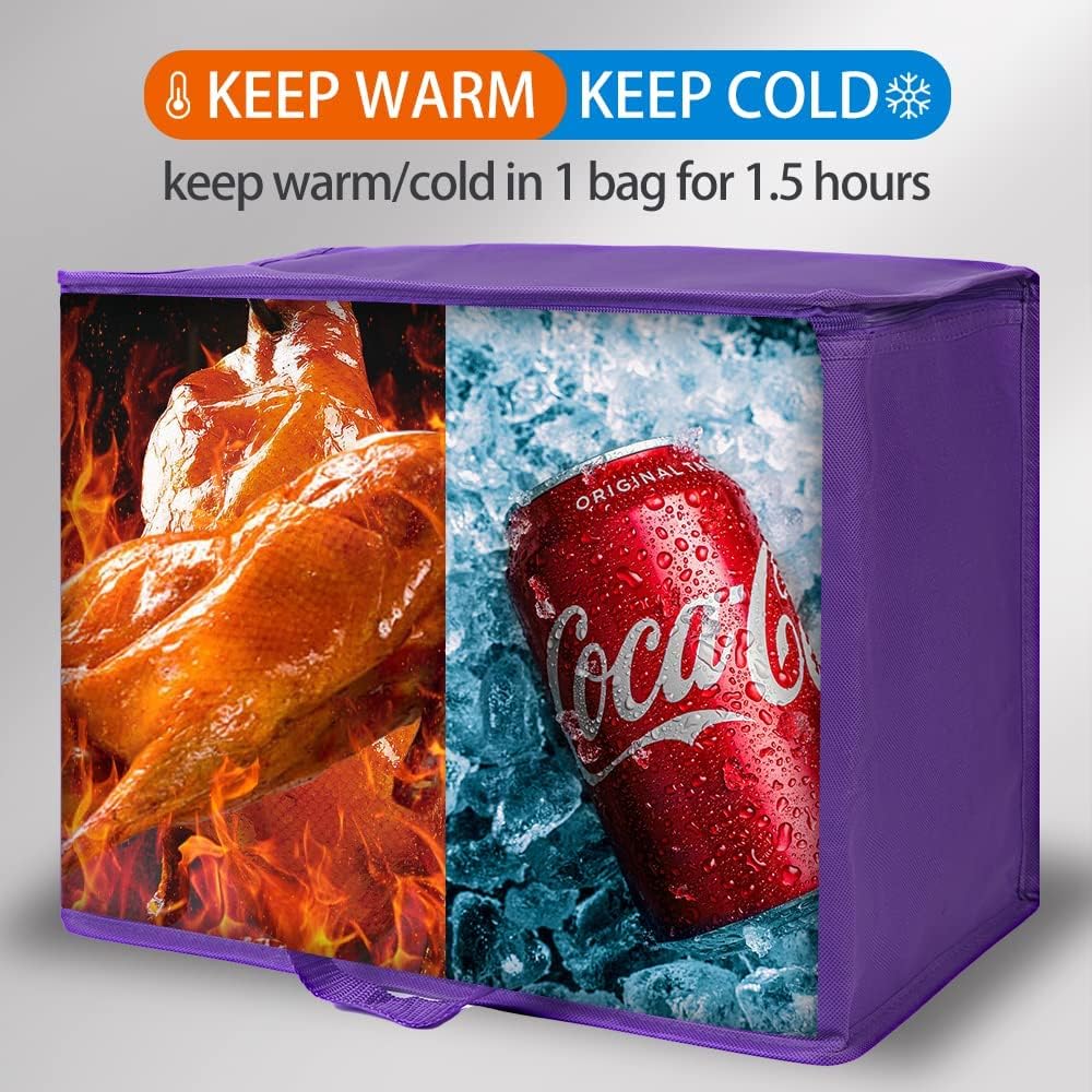 Purilite Select™ Insulated Food Delivery Bag – Extra Large Thermal Carrier for Hot & Cold Food Transport