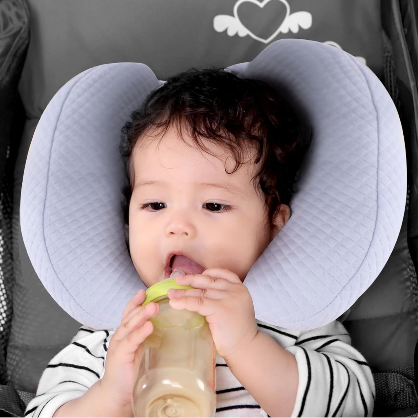 KAKIBLIN 2 in 1 Baby Head Pillow with Banana Neck Pillow for 3 Months to 8 Months Baby Travel Pillow for Stroller or Bed